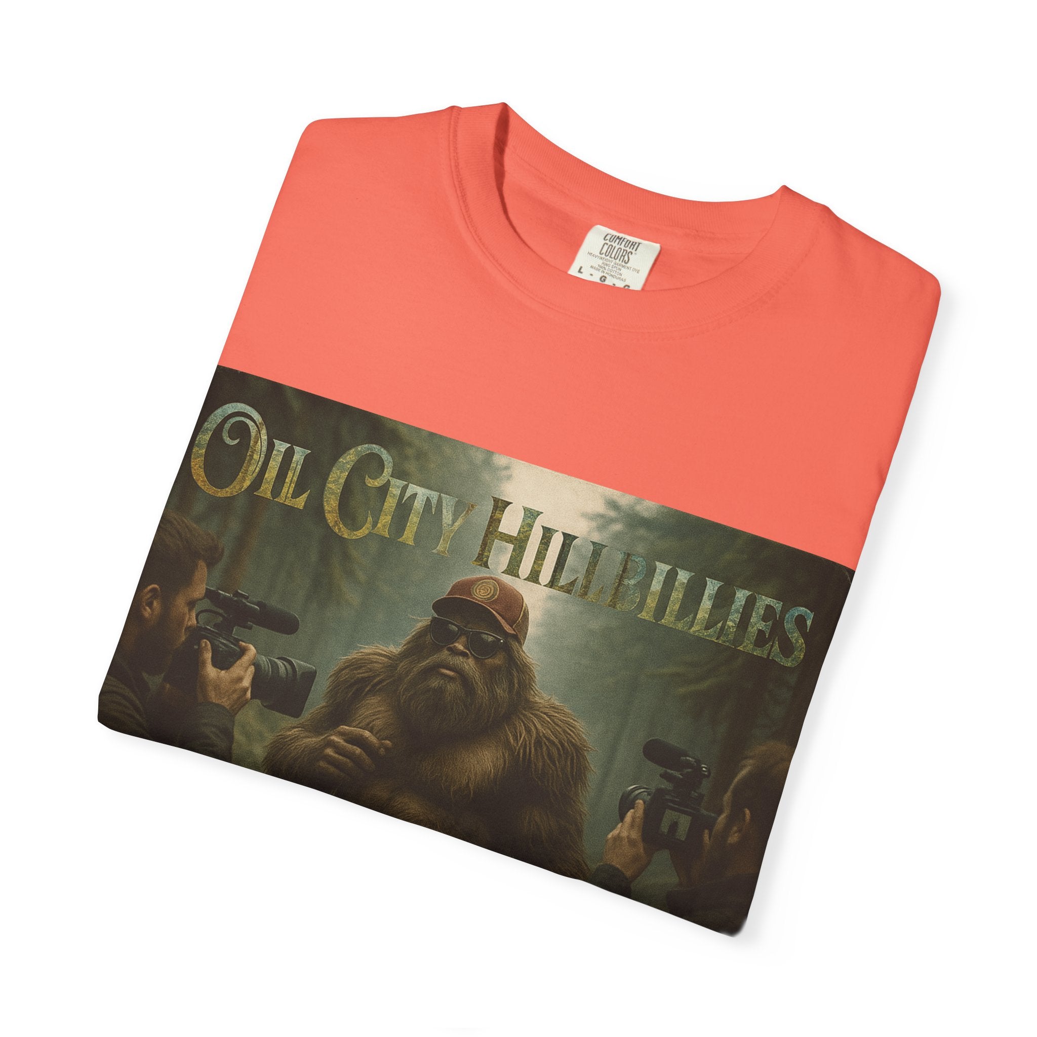 Oil City Hillbillies Unisex T-Shirt, Vintage Style Tee, Bigfoot Humor, Casual Wear, Gift for Nature Lovers, Fun Weekend Shirt