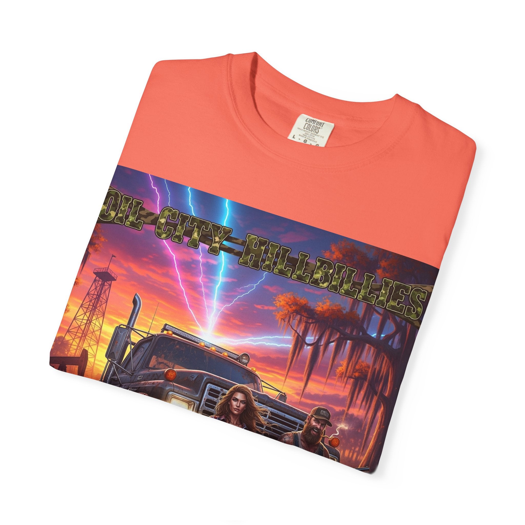 Oil City Hillbillies Adventurous Graphic T-Shirt – Fun Gift for Outdoor Lovers, Summer Vibes, Unisex Casual Wear, Adventure Shirt, Retro Band Tee
