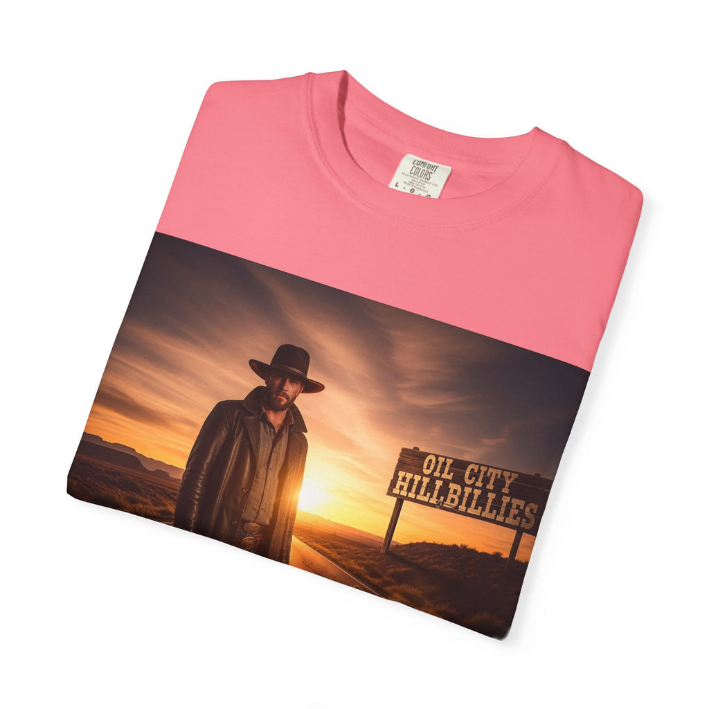 OCH Sunset Cowboy Graphic T-Shirt – Western Style Tee, Gift for Outlaw Country Fans, Casual Wear, Adventure Apparel, Unisex Fashion