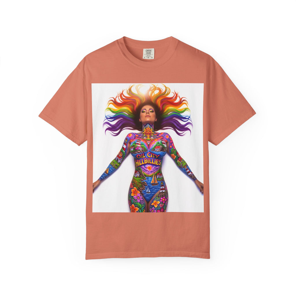 Oil City Hillbillies Full Body Art – Colorful Empowerment T-Shirt, Vibrant Art Tee, Unisex Graphic Shirt, Festival Wear, Pride Apparel, Gift for Artists