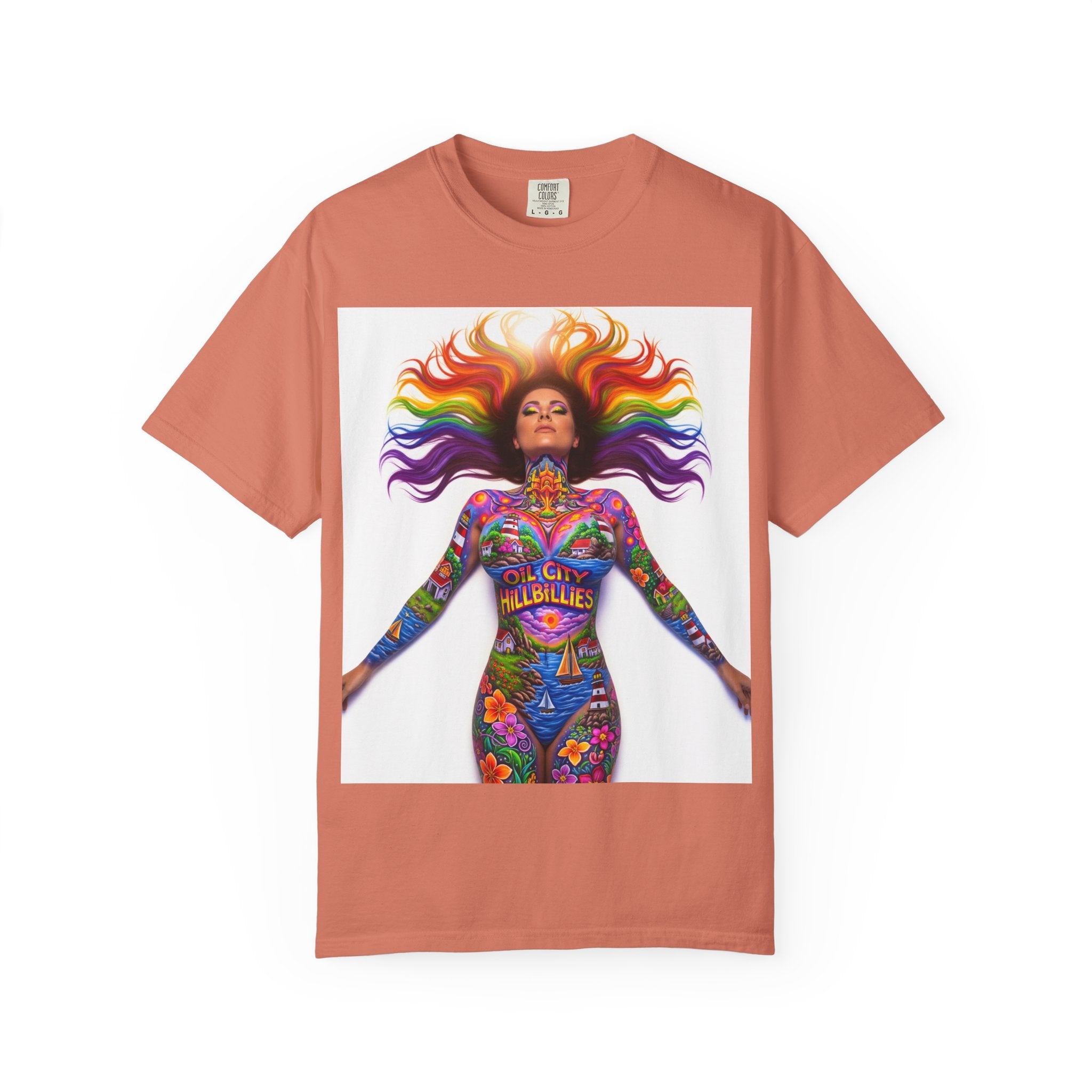 Oil City Hillbillies Full Body Art – Colorful Empowerment T-Shirt, Vibrant Art Tee, Unisex Graphic Shirt, Festival Wear, Pride Apparel, Gift for Artists