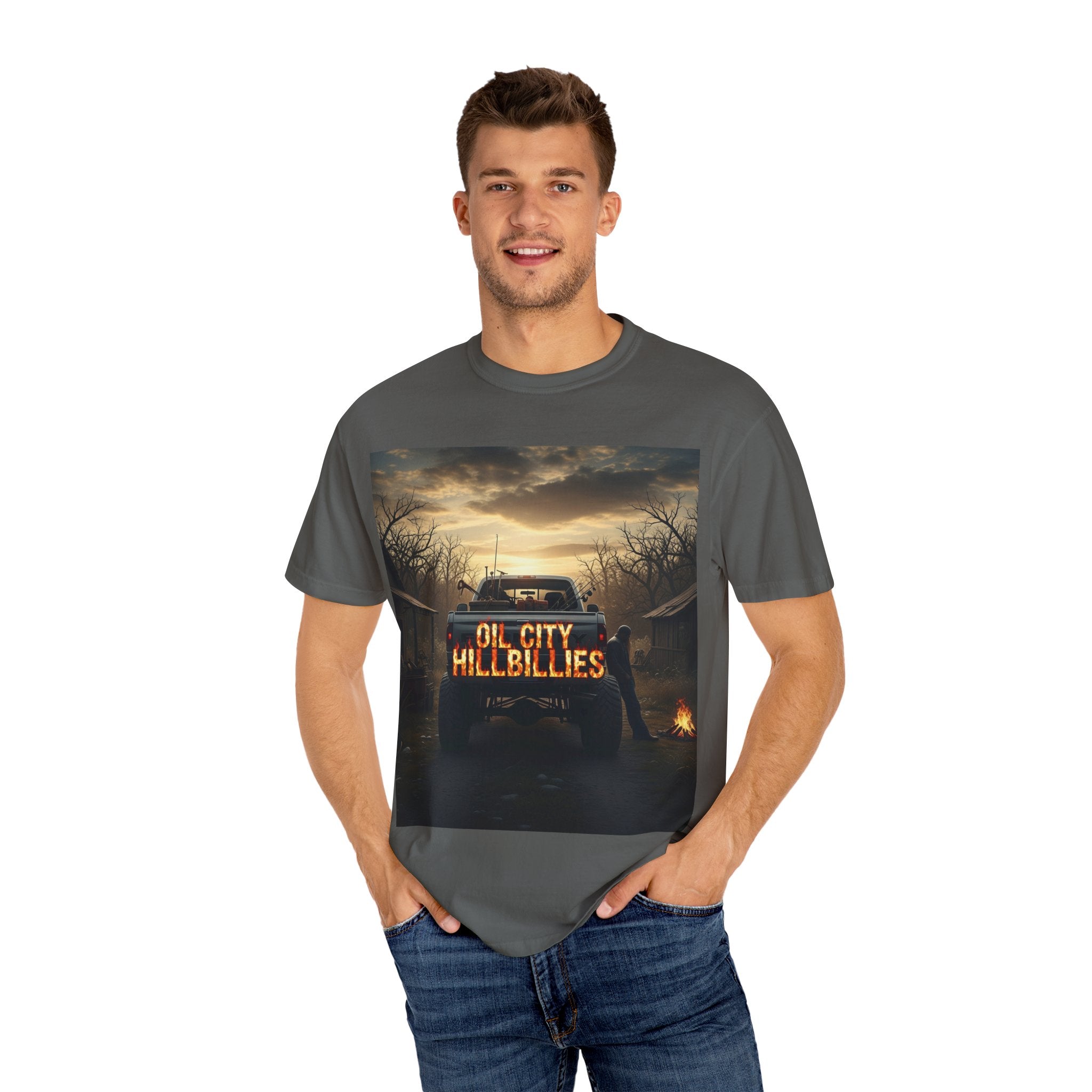 Oil City Hillbillies T-Shirt, Unisex Garment-Dyed Tee, Casual Wear, Outdoor Adventure, Gift for Country Lovers, Vintage Style