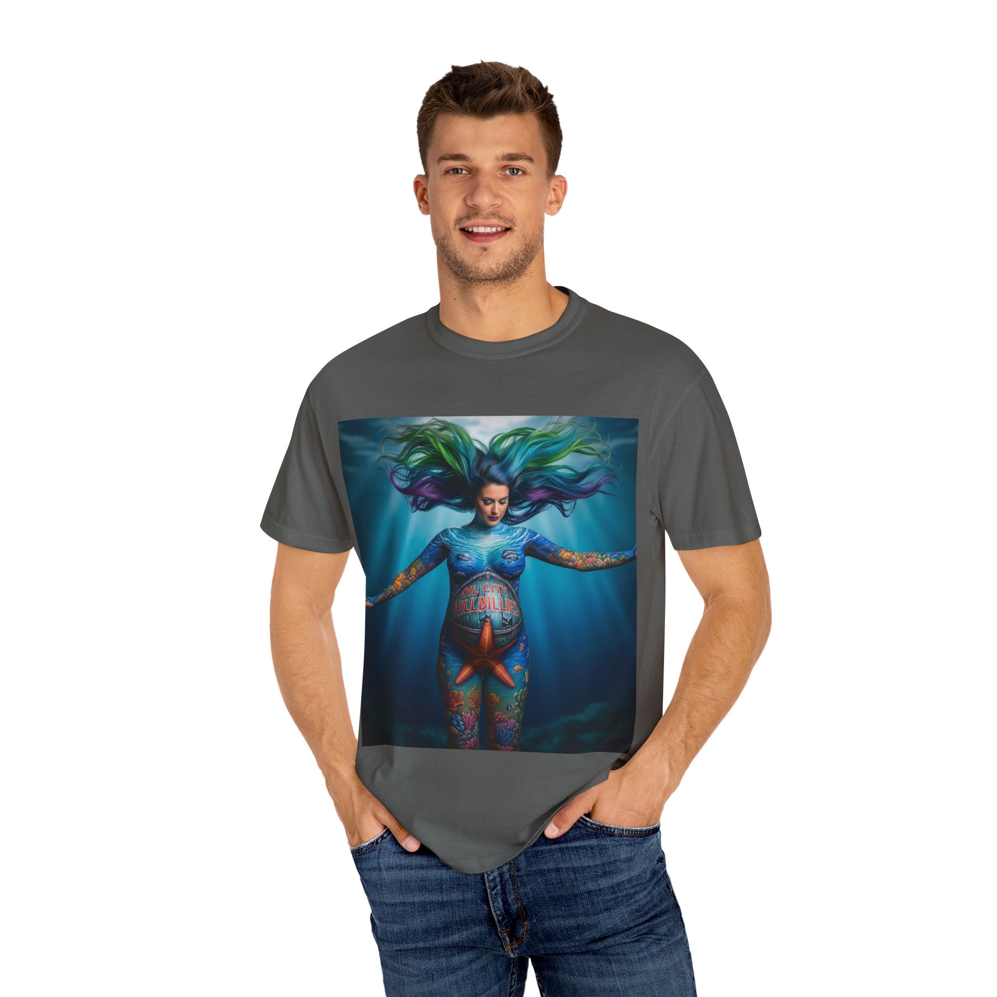 Garment-Dyed Oil City Hillbillies Tee Inspired by Southern Roots and Backwoods Culture, Bohemian T-shirt for Music Festivals, Artistic Outlaw Fashion Statement, Perfect Gift for Fans
