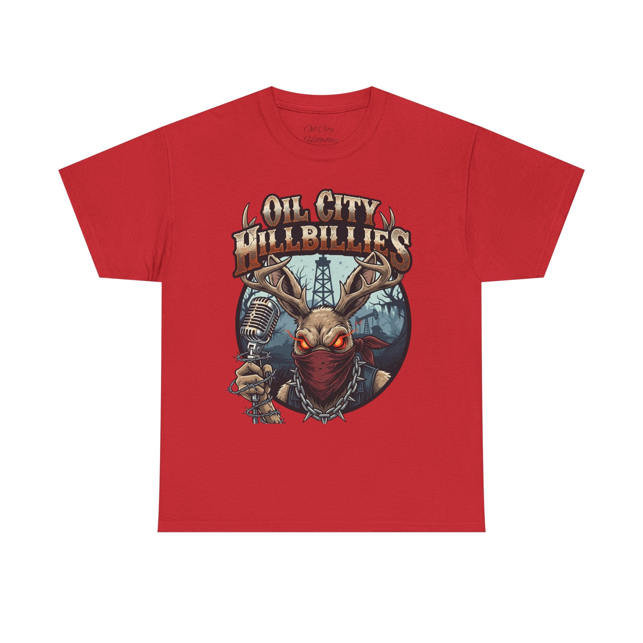 Oil City Hillbillies Unisex Heavy Cotton Tee | Vintage Graphic Tee, Music Festival Shirt, Country Style Apparel, Gift for Him, Casual Wear