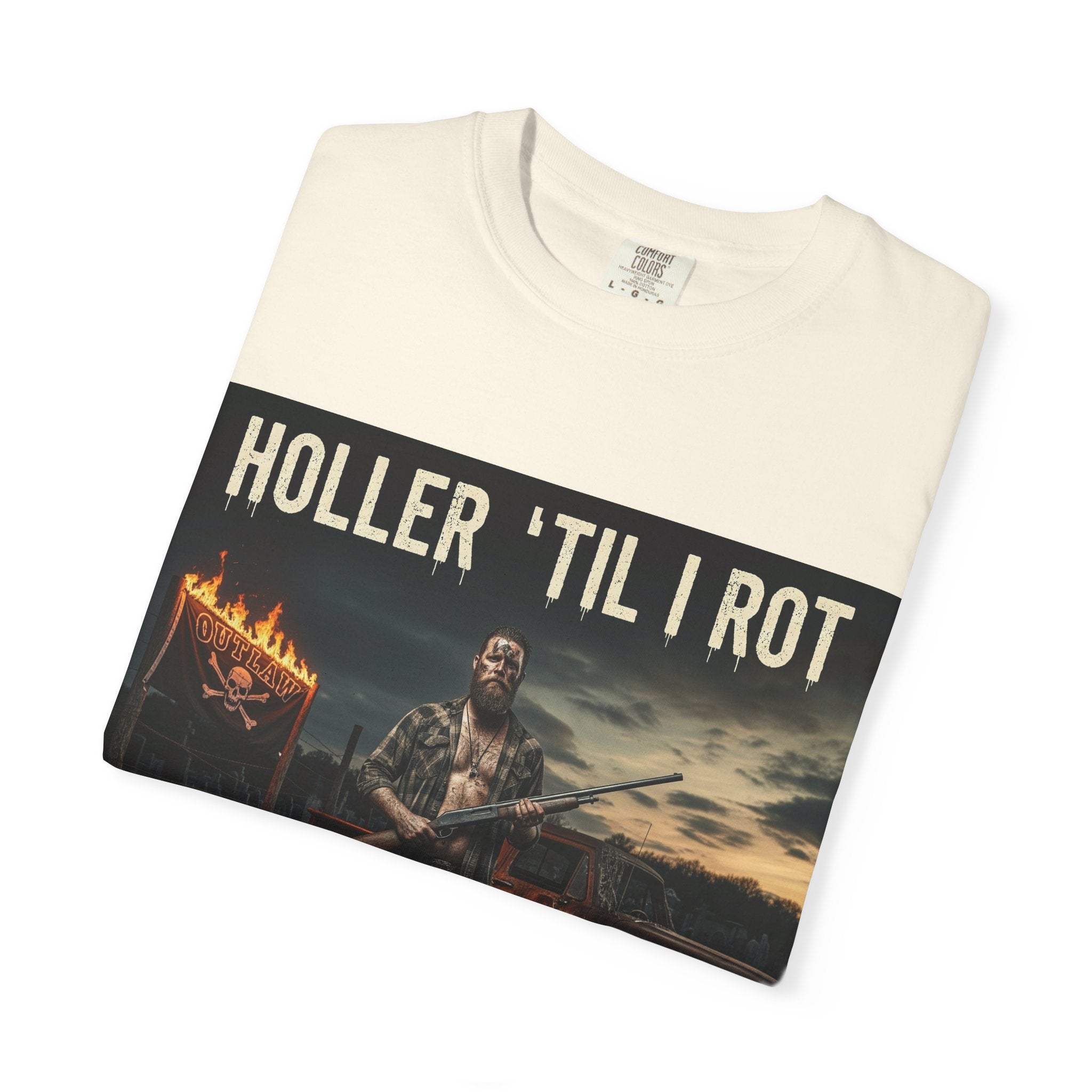 Unisex Graphic Tee - Holler 'Til I Rot, Oil City Hillbillies, Casual Wear, Music Fans, Vintage Style, Great Gift