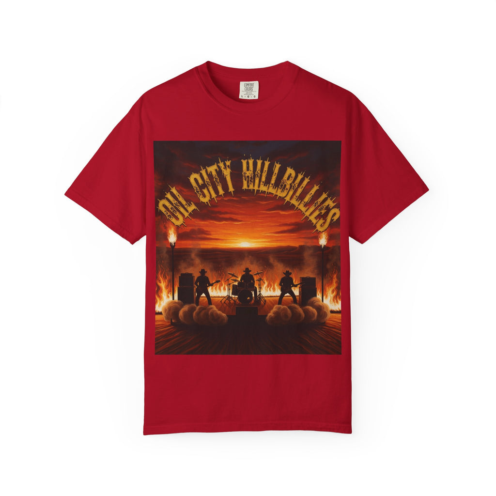 Oil City Hillbillies Sunset Vibe Unisex Tee – Summer Shirt, Festival Fashion, Vintage Graphic Band Tee, Edgy Southern Streetwear