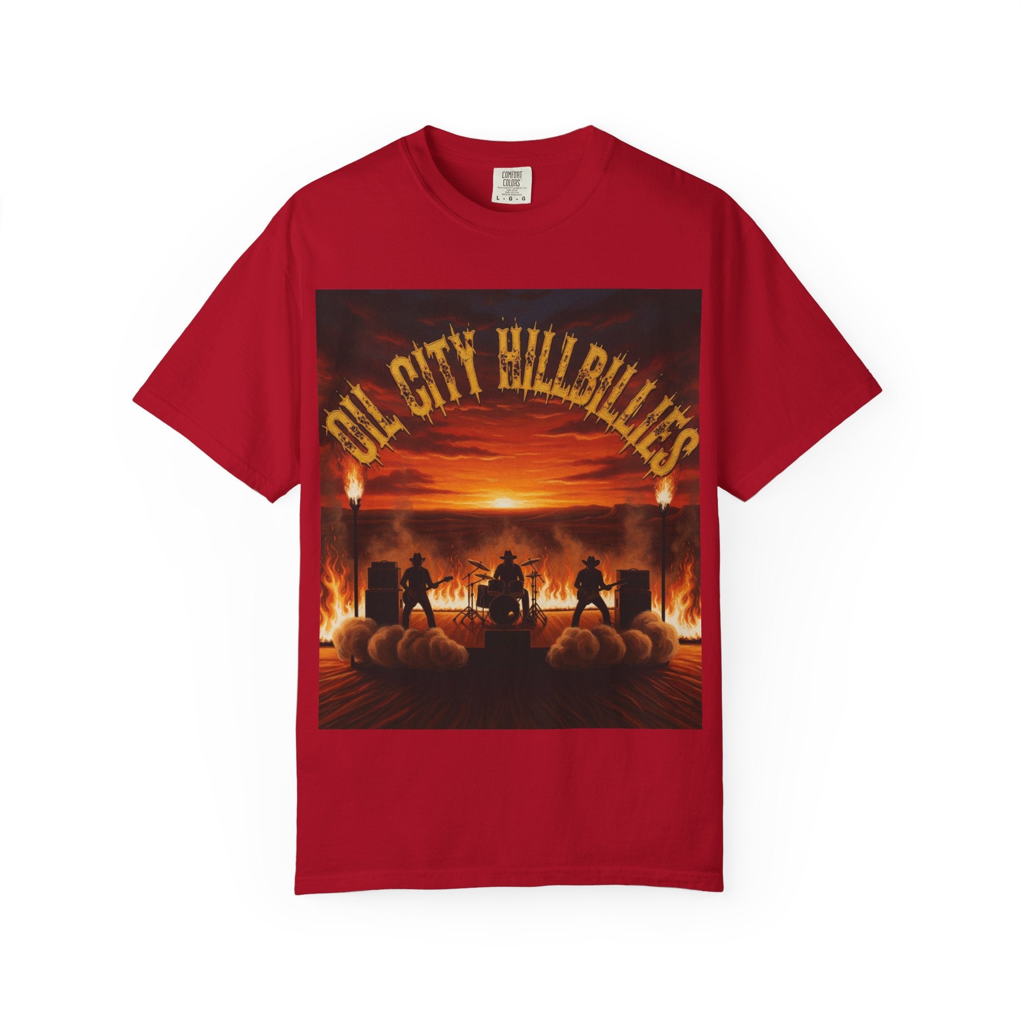 Oil City Hillbillies Sunset Vibe Unisex Tee – Summer Shirt, Festival Fashion, Vintage Graphic Band Tee, Edgy Southern Streetwear