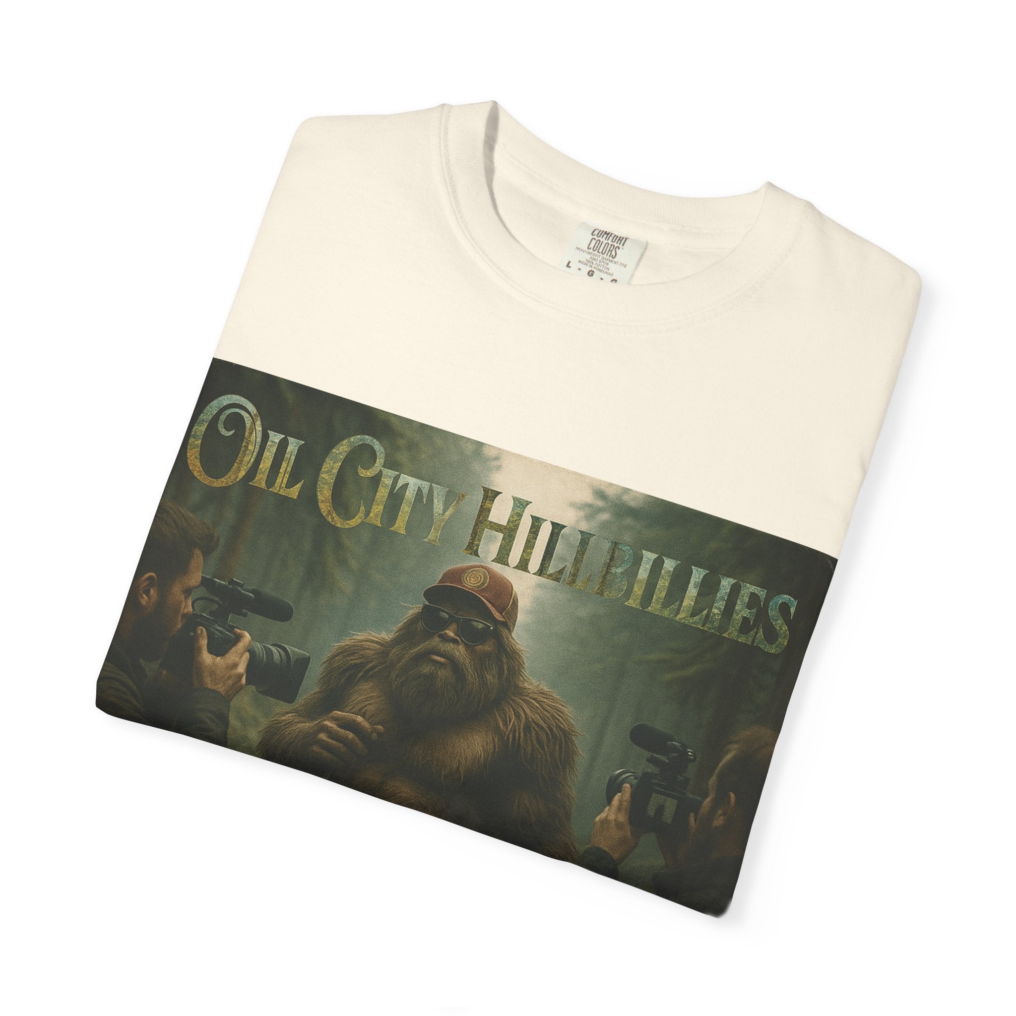 Oil City Hillbillies Unisex T-Shirt, Vintage Style Tee, Bigfoot Humor, Casual Wear, Gift for Nature Lovers, Fun Weekend Shirt