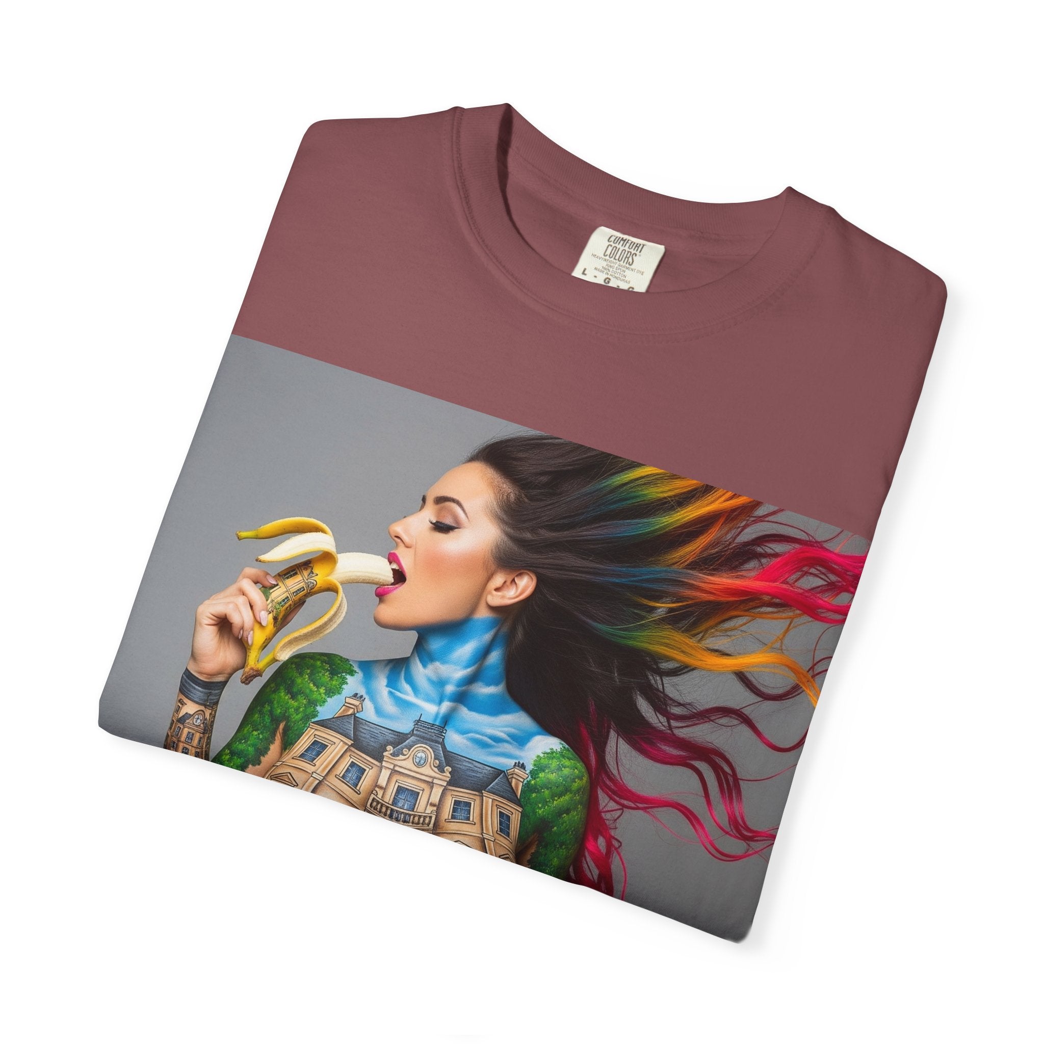 Vibrant Art Tee, Unisex Garment-Dyed T-shirt, Bohemian Style Shirt, Unique Gift, Festival Wear, Artistic Apparel