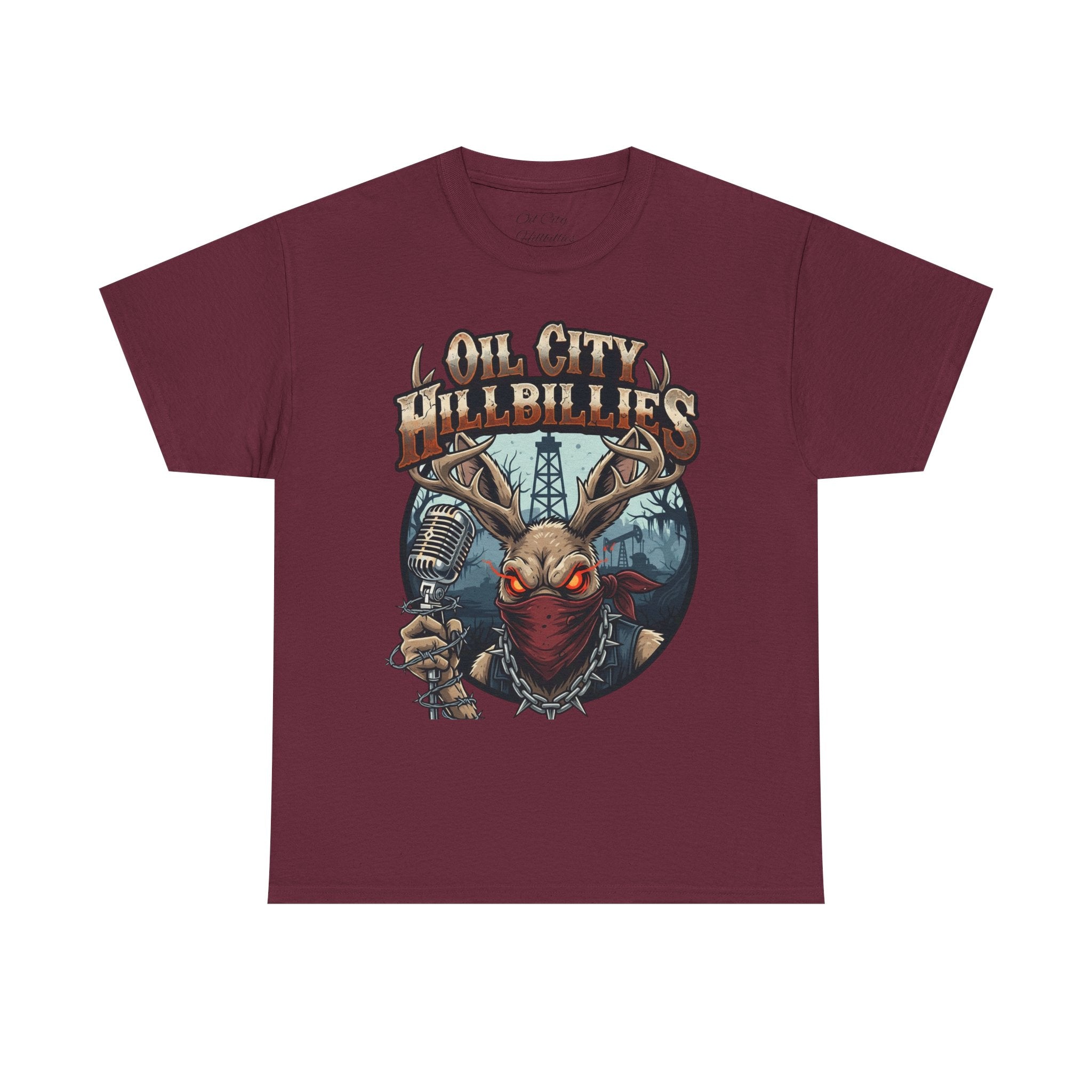 Oil City Hillbillies Unisex Heavy Cotton Tee | Vintage Graphic Tee, Music Festival Shirt, Country Style Apparel, Gift for Him, Casual Wear