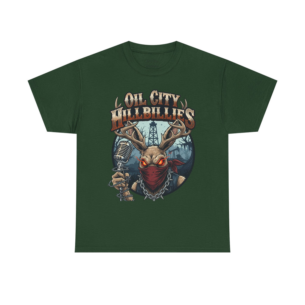 Oil City Hillbillies Unisex Heavy Cotton Tee | Vintage Graphic Tee, Music Festival Shirt, Country Style Apparel, Gift for Him, Casual Wear