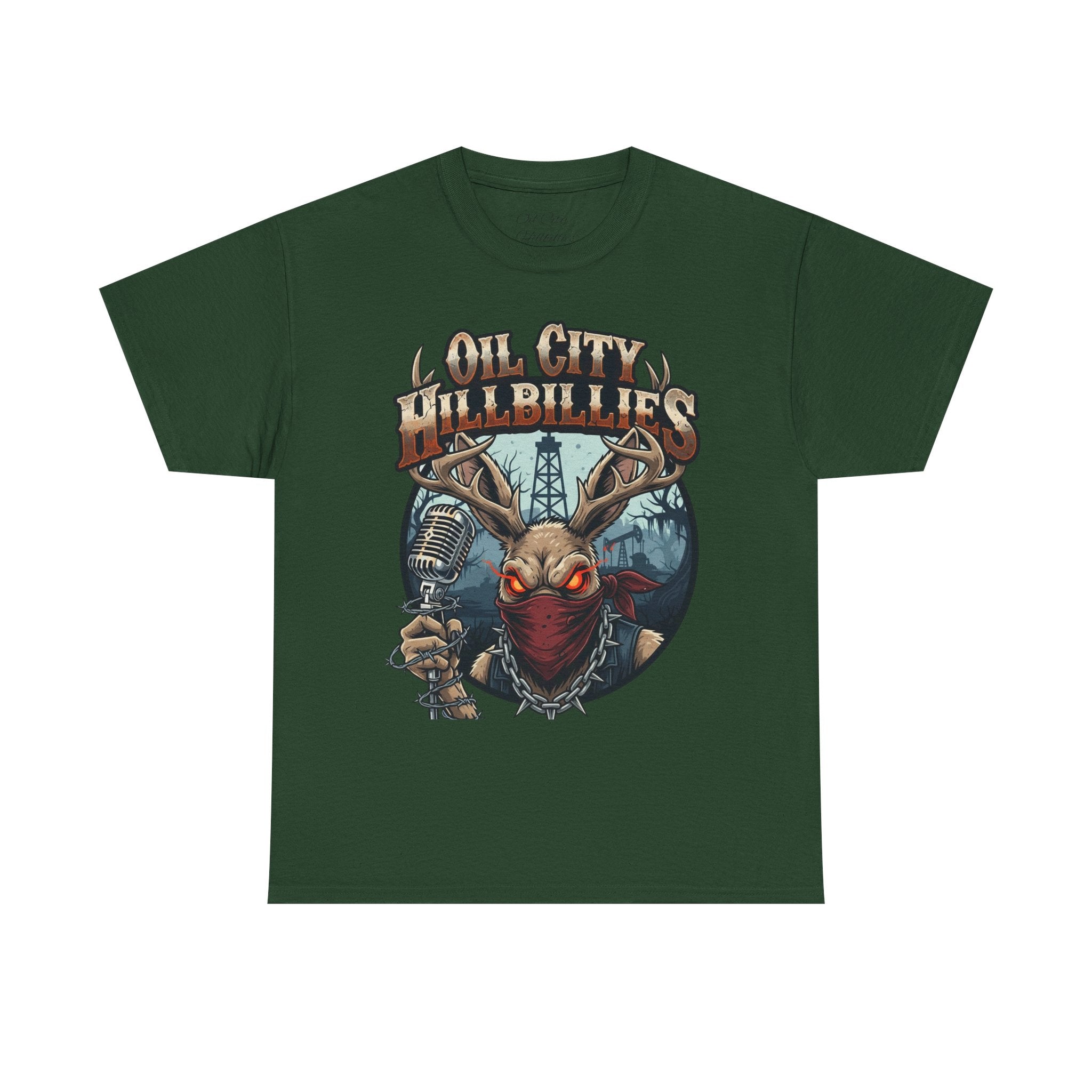 Oil City Hillbillies Unisex Heavy Cotton Tee | Vintage Graphic Tee, Music Festival Shirt, Country Style Apparel, Gift for Him, Casual Wear