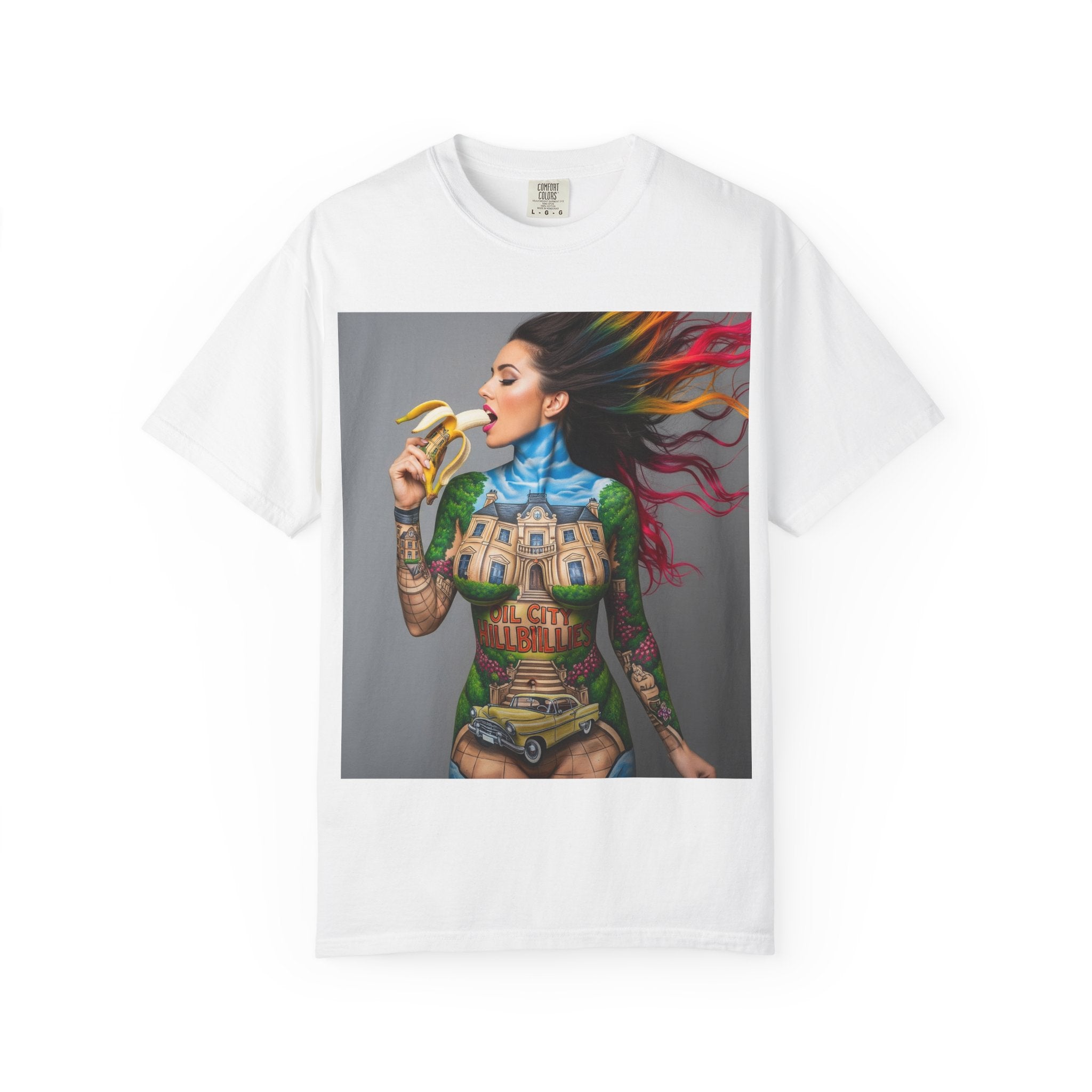 Vibrant Art Tee, Unisex Garment-Dyed T-shirt, Bohemian Style Shirt, Unique Gift, Festival Wear, Artistic Apparel