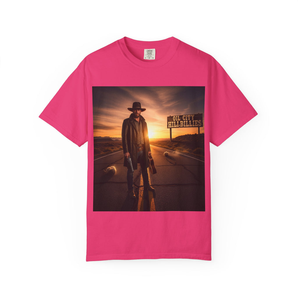 OCH Sunset Cowboy Graphic T-Shirt – Western Style Tee, Gift for Outlaw Country Fans, Casual Wear, Adventure Apparel, Unisex Fashion