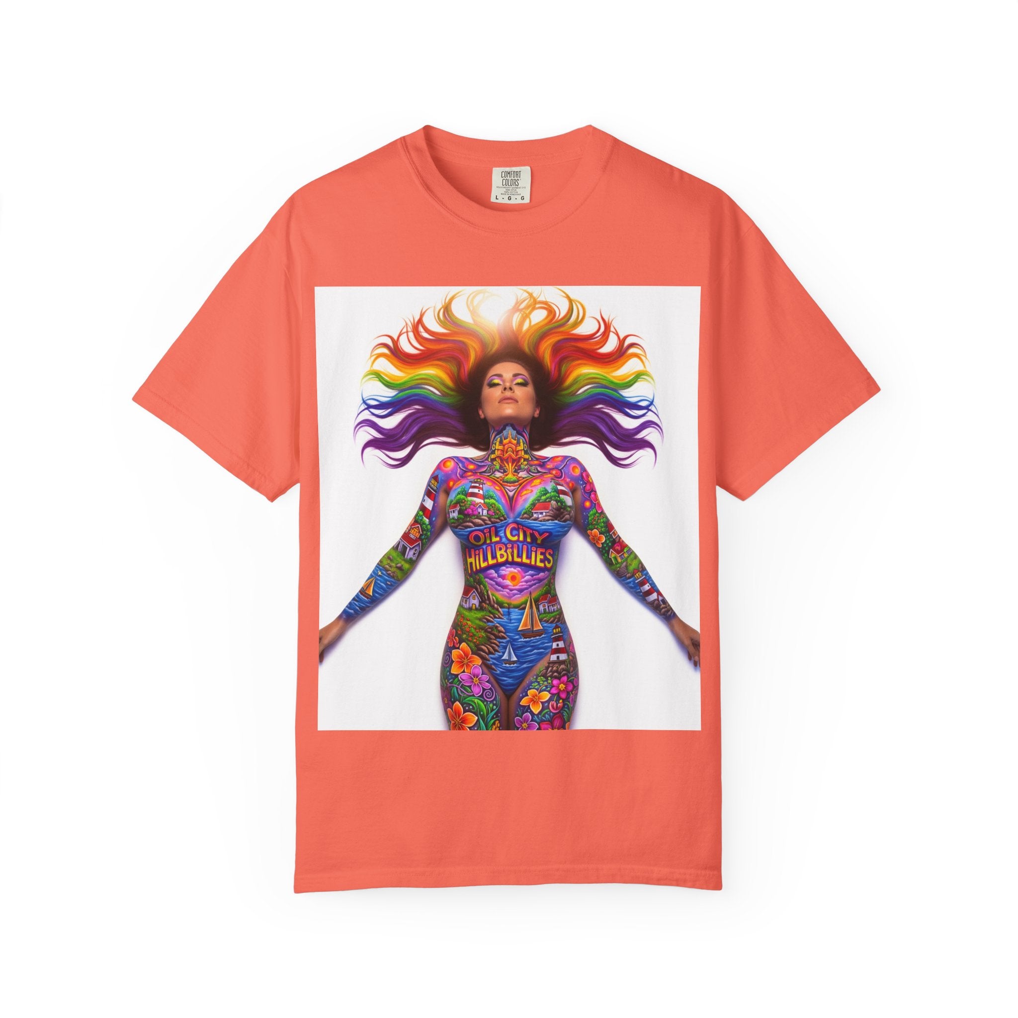 Oil City Hillbillies Full Body Art – Colorful Empowerment T-Shirt, Vibrant Art Tee, Unisex Graphic Shirt, Festival Wear, Pride Apparel, Gift for Artists