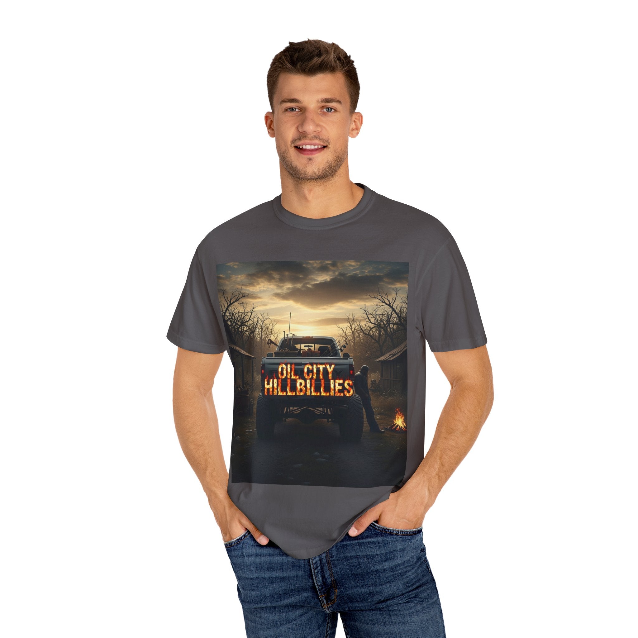 Oil City Hillbillies T-Shirt, Unisex Garment-Dyed Tee, Casual Wear, Outdoor Adventure, Gift for Country Lovers, Vintage Style