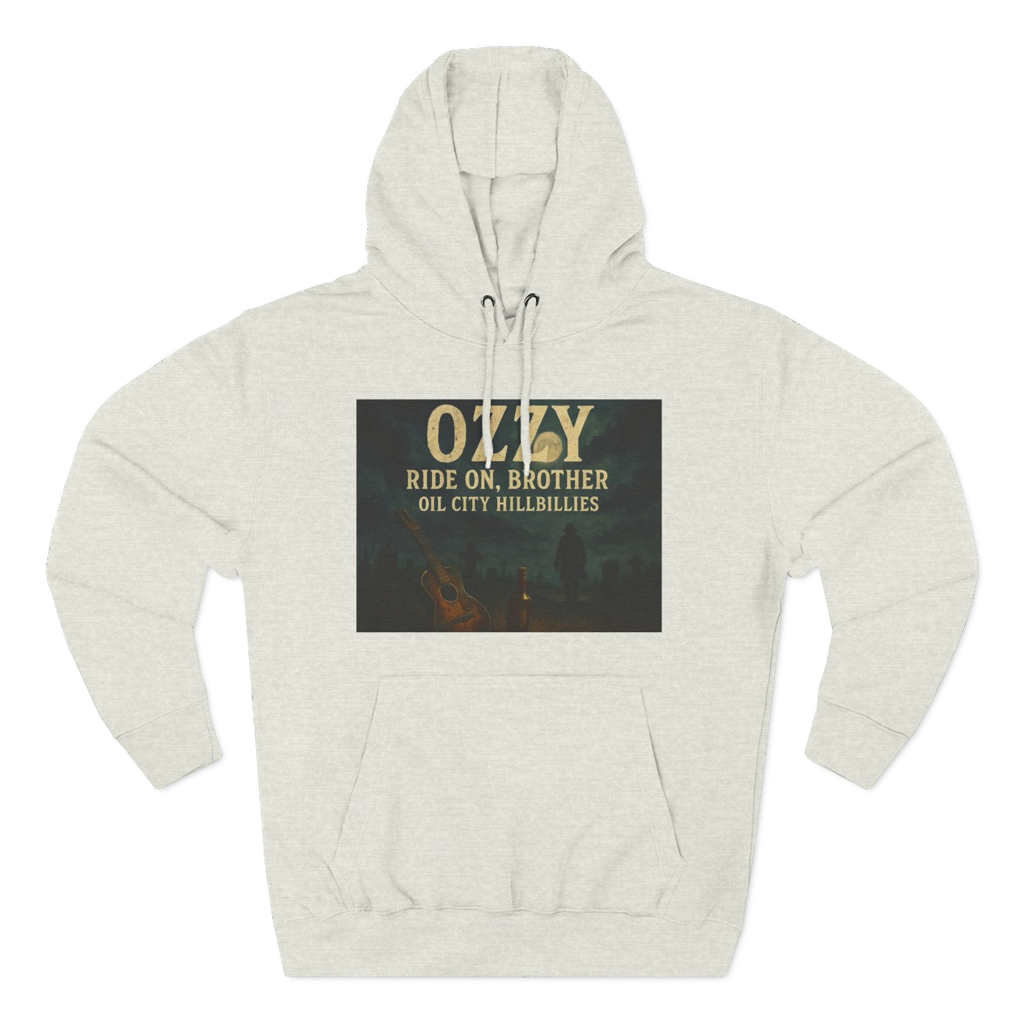 Ozzy-Inspired Oil City Hillbillies Three-Panel Fleece Hoodie, Cozy Layer for Music Lovers, Perfect Gift for Concert Goers, Ideal for Casual Outings, Great for Rock & Country Fans