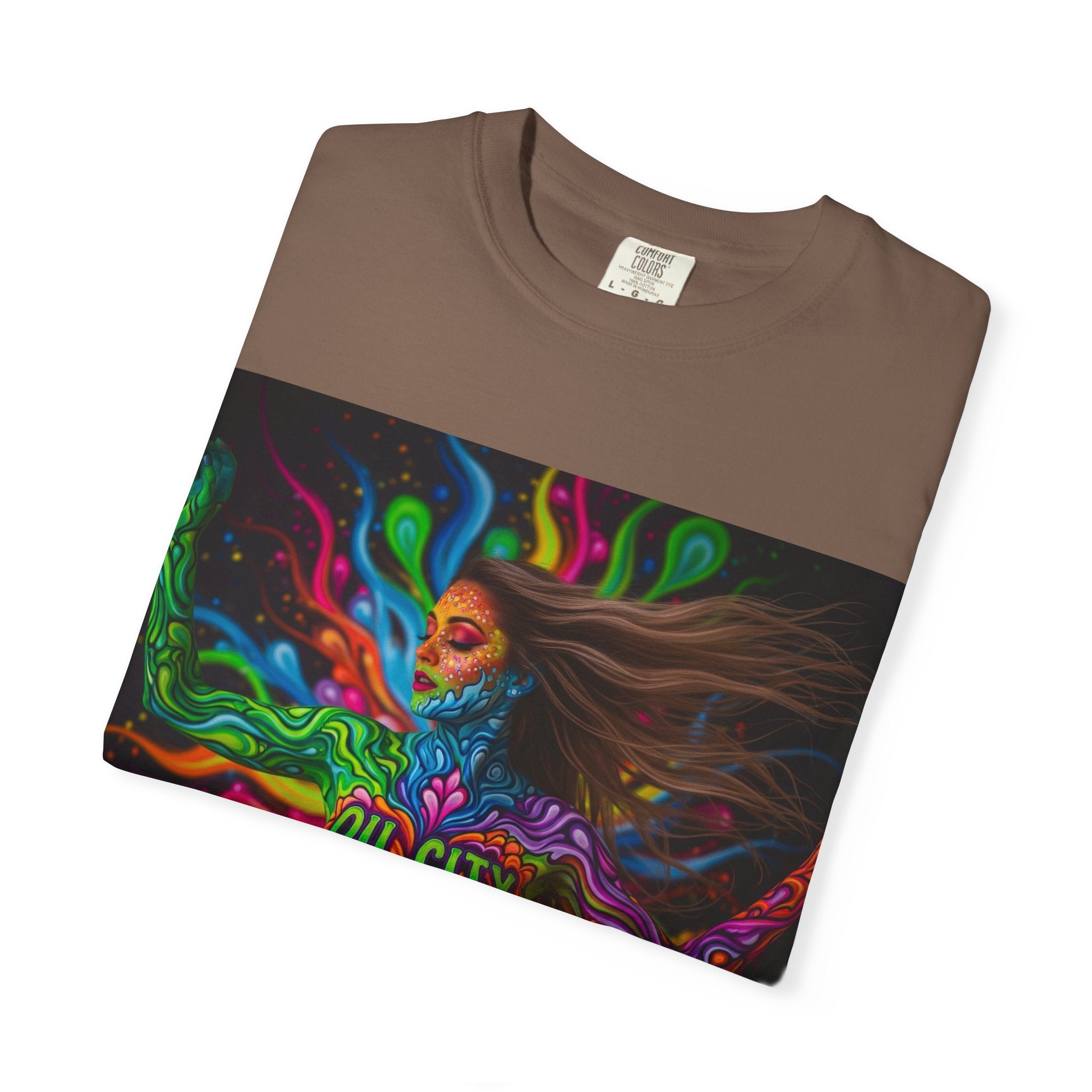 Garment-Dyed Oil City Hillbillies Tee Inspired by Southern Roots and Backwoods Culture, Bohemian T-shirt for Music Festivals, Artistic Outlaw Fashion Statement, Perfect Gift for Fans