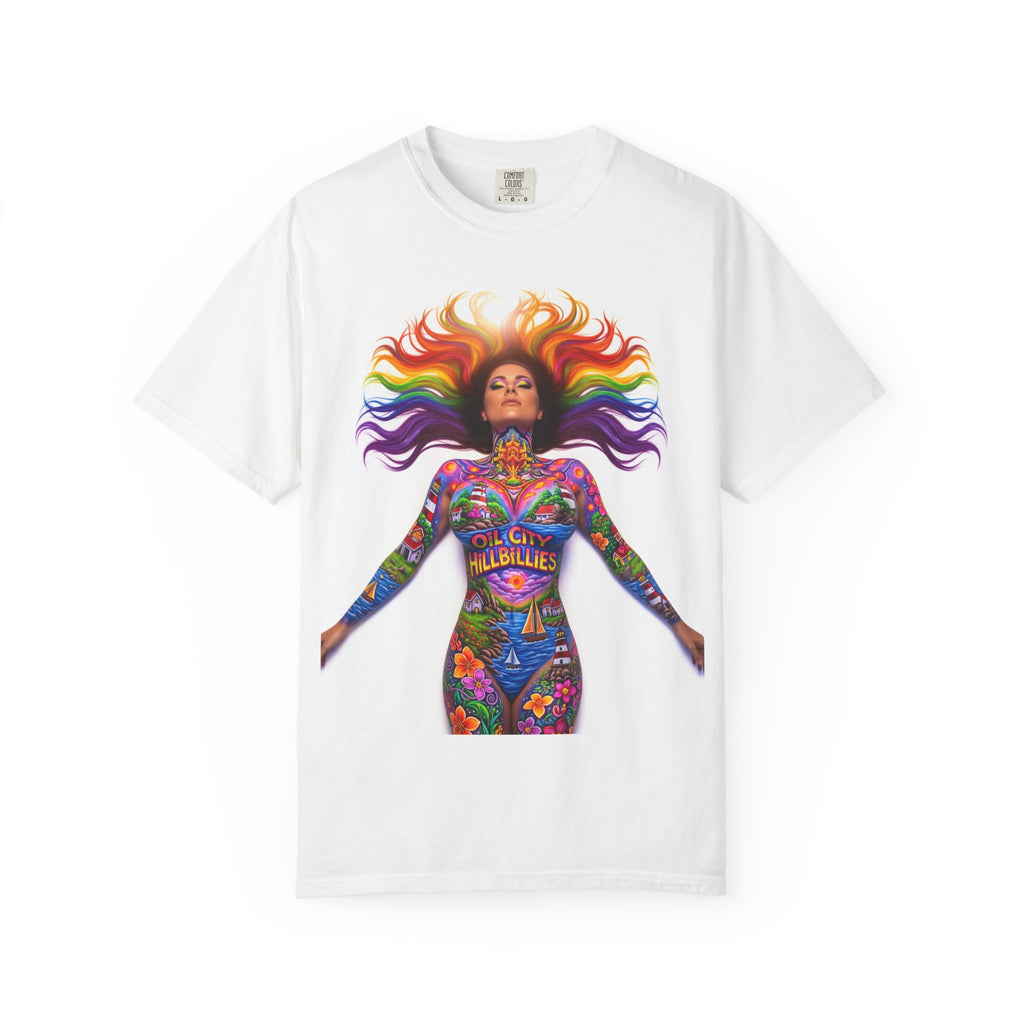 Oil City Hillbillies Full Body Art – Colorful Empowerment T-Shirt, Vibrant Art Tee, Unisex Graphic Shirt, Festival Wear, Pride Apparel, Gift for Artists