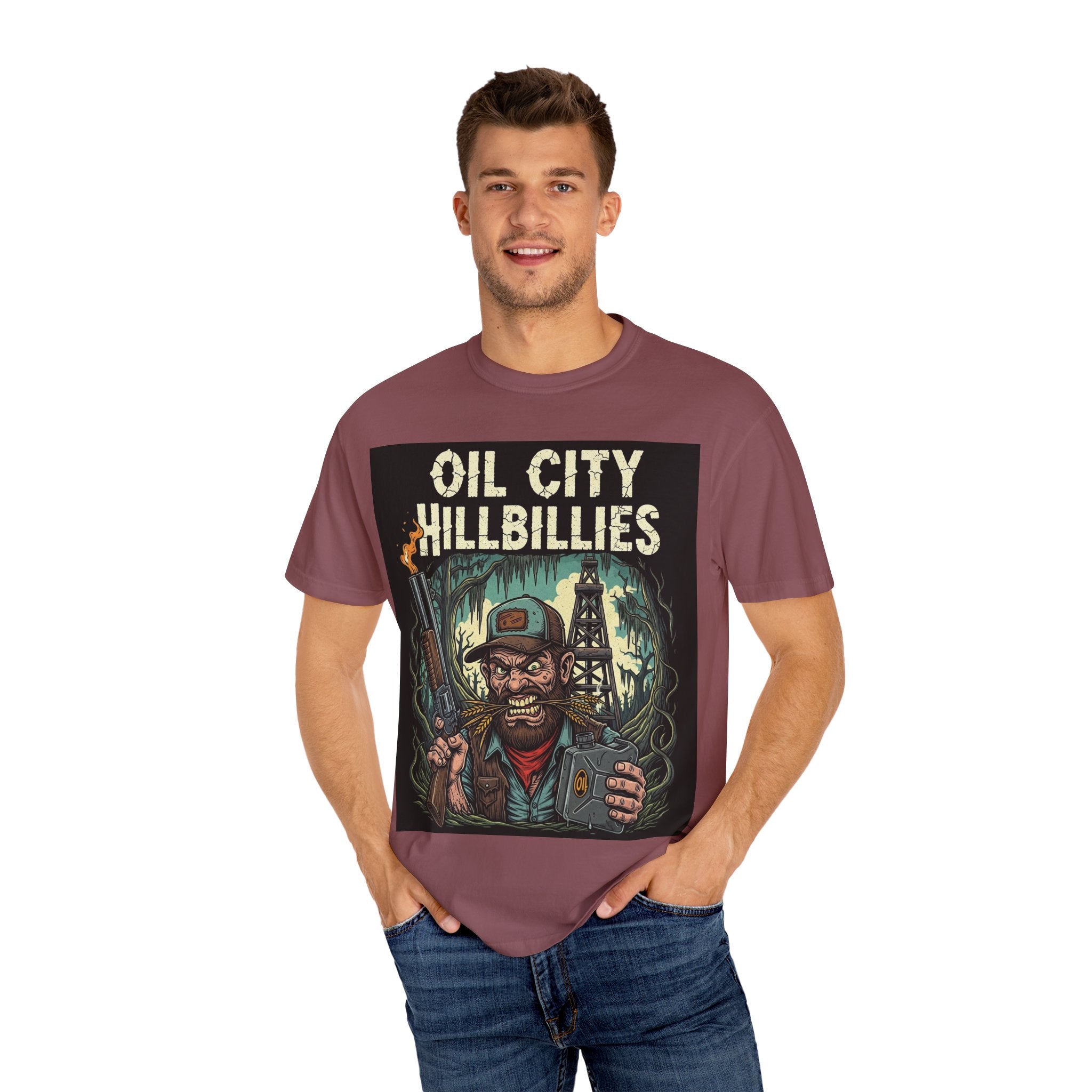 Oil City Hillbillies Unisex T-Shirt – Vintage Graphic Tee, Funny Gift, Casual Wear, Festive Party Shirt, 90s Nostalgia Style