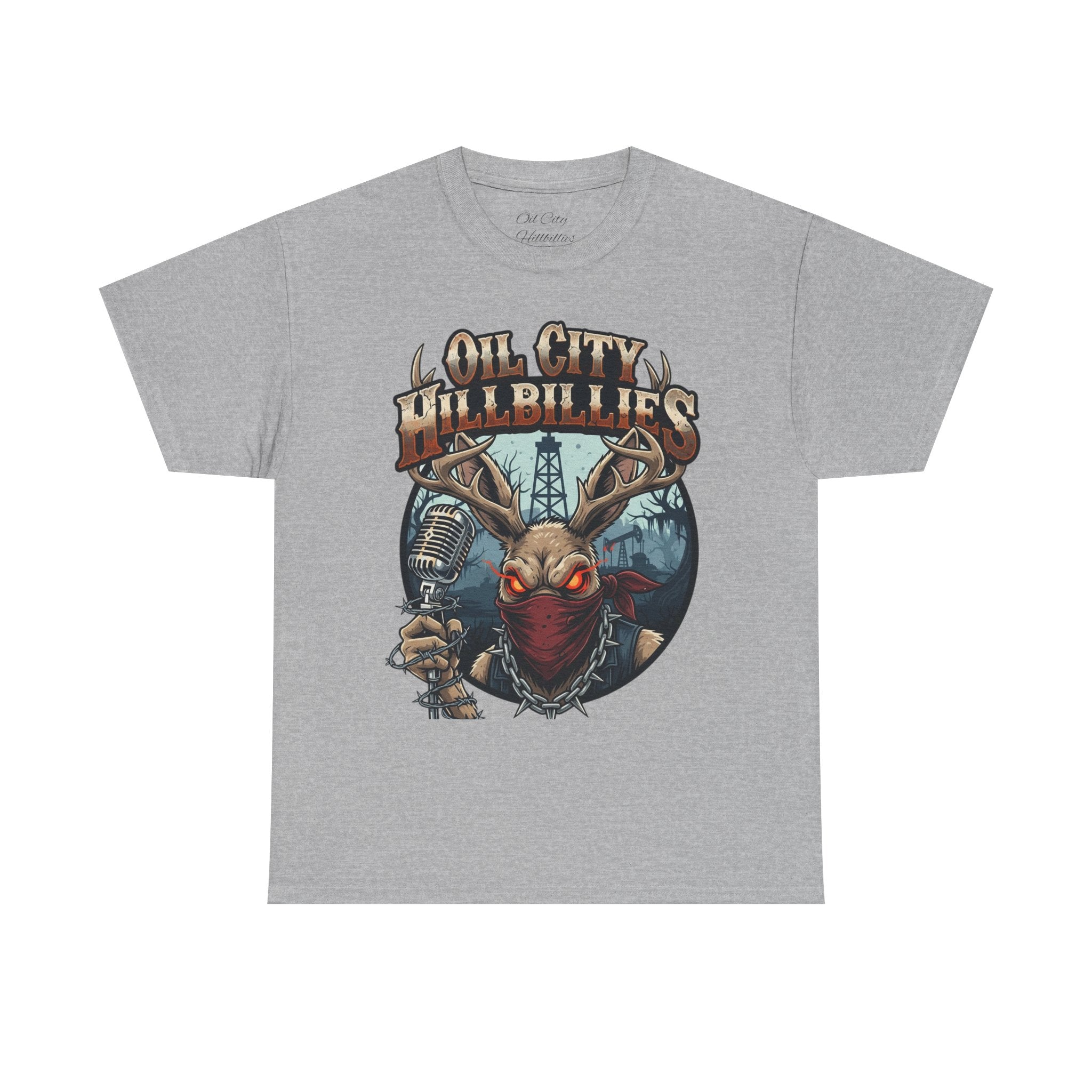 Oil City Hillbillies Unisex Heavy Cotton Tee | Vintage Graphic Tee, Music Festival Shirt, Country Style Apparel, Gift for Him, Casual Wear