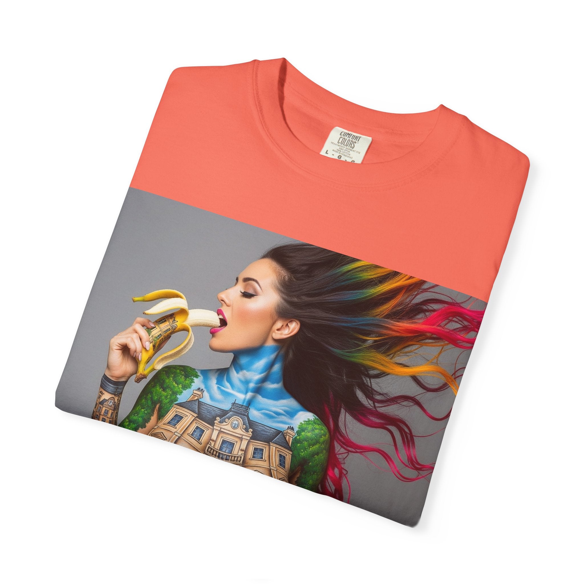 Vibrant Art Tee, Unisex Garment-Dyed T-shirt, Bohemian Style Shirt, Unique Gift, Festival Wear, Artistic Apparel
