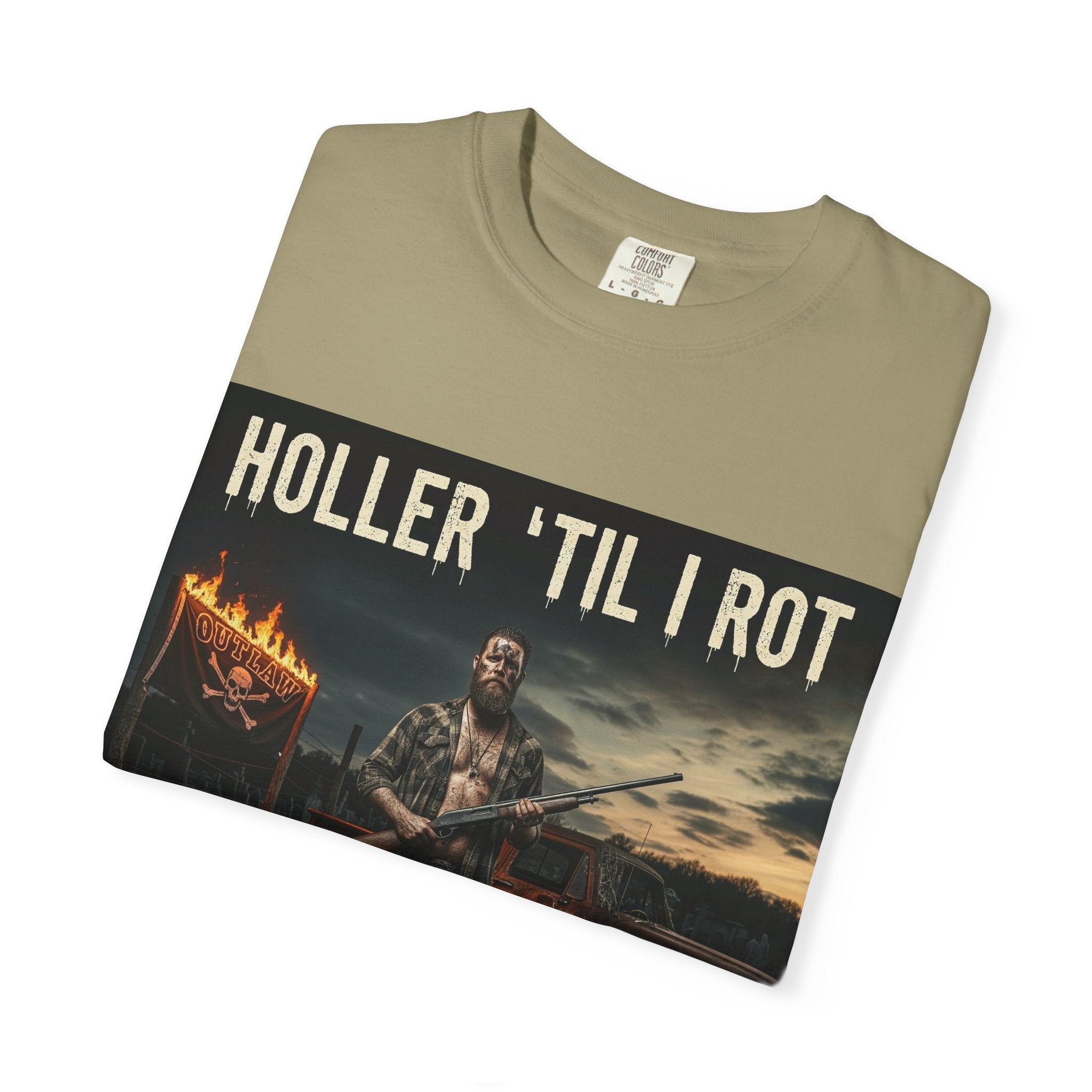 Unisex Graphic Tee - Holler 'Til I Rot, Oil City Hillbillies, Casual Wear, Music Fans, Vintage Style, Great Gift