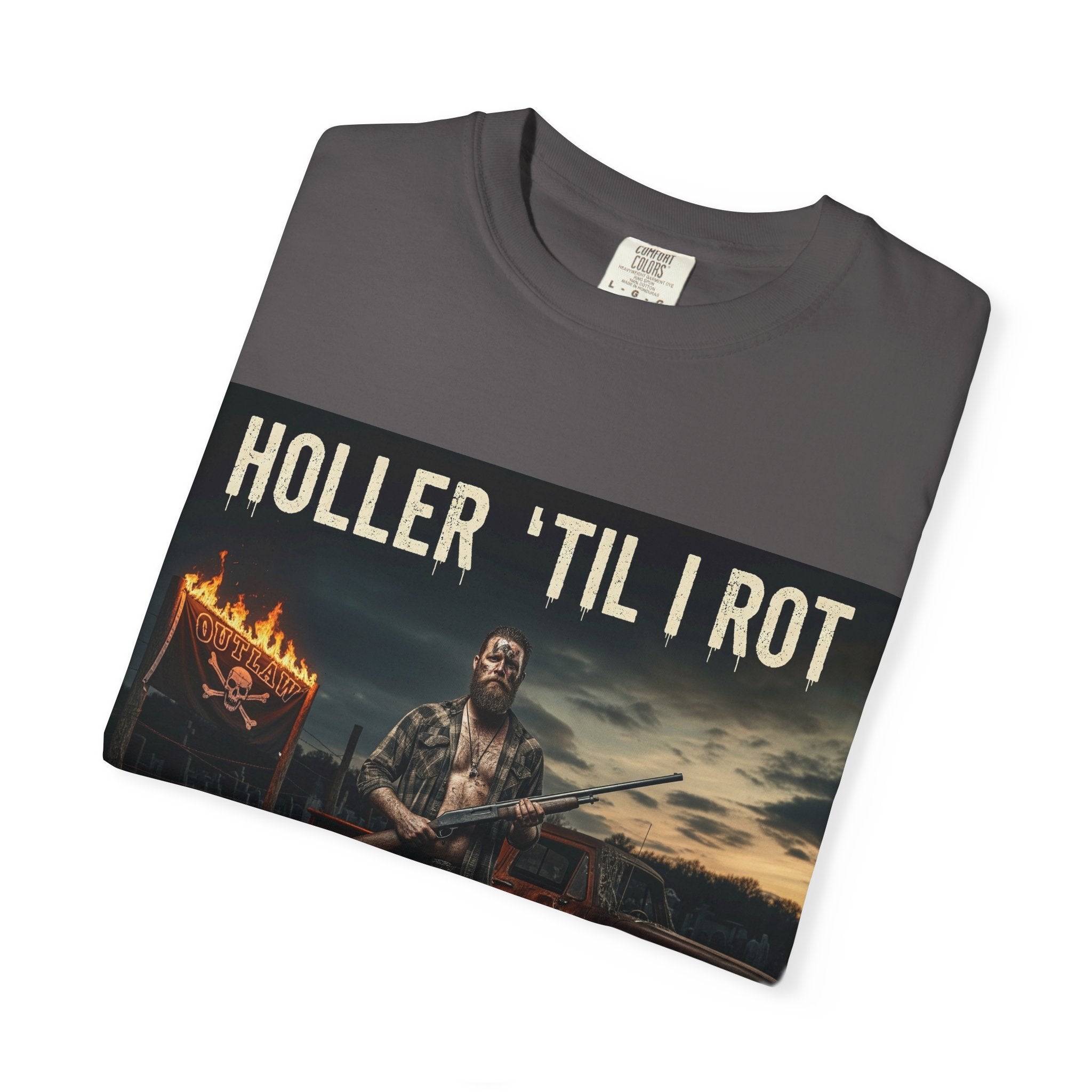 Unisex Graphic Tee - Holler 'Til I Rot, Oil City Hillbillies, Casual Wear, Music Fans, Vintage Style, Great Gift