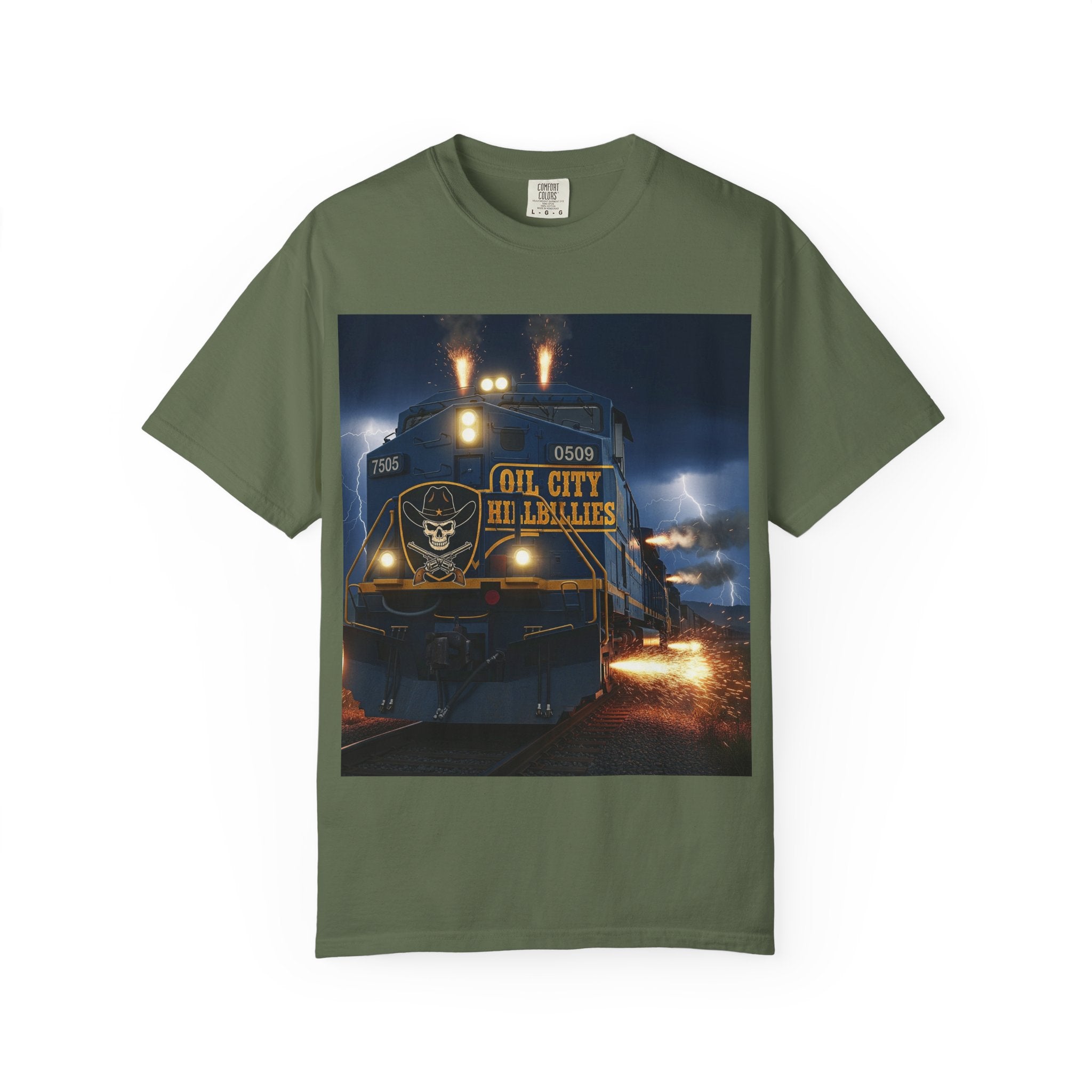 Oil City Hillbillies Unisex Garment-Dyed T-Shirt – Vintage Western Tee, Gift for Outlaw Country Fans, Southern Music Merch, Casual Wear for Band Supporters