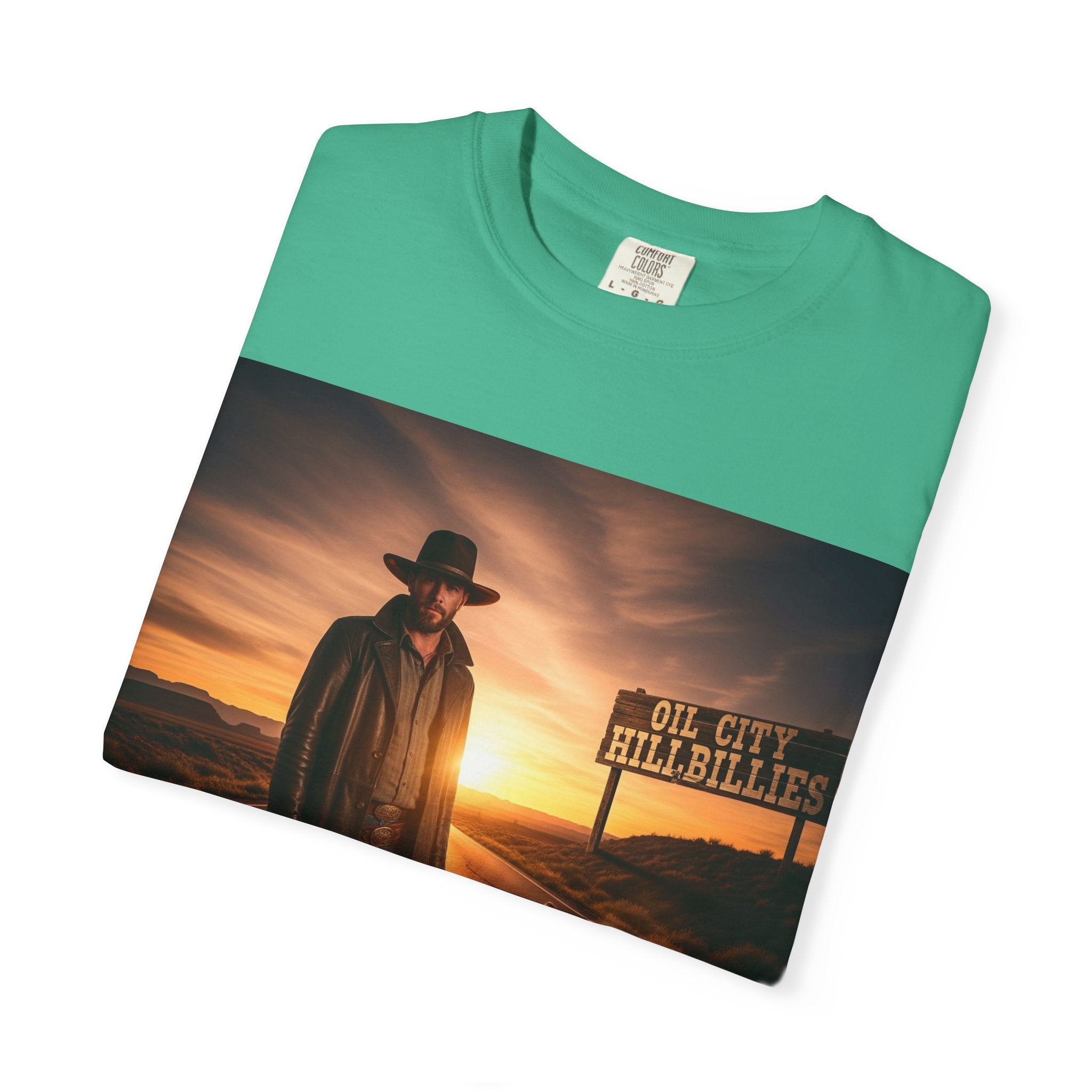 OCH Sunset Cowboy Graphic T-Shirt – Western Style Tee, Gift for Outlaw Country Fans, Casual Wear, Adventure Apparel, Unisex Fashion