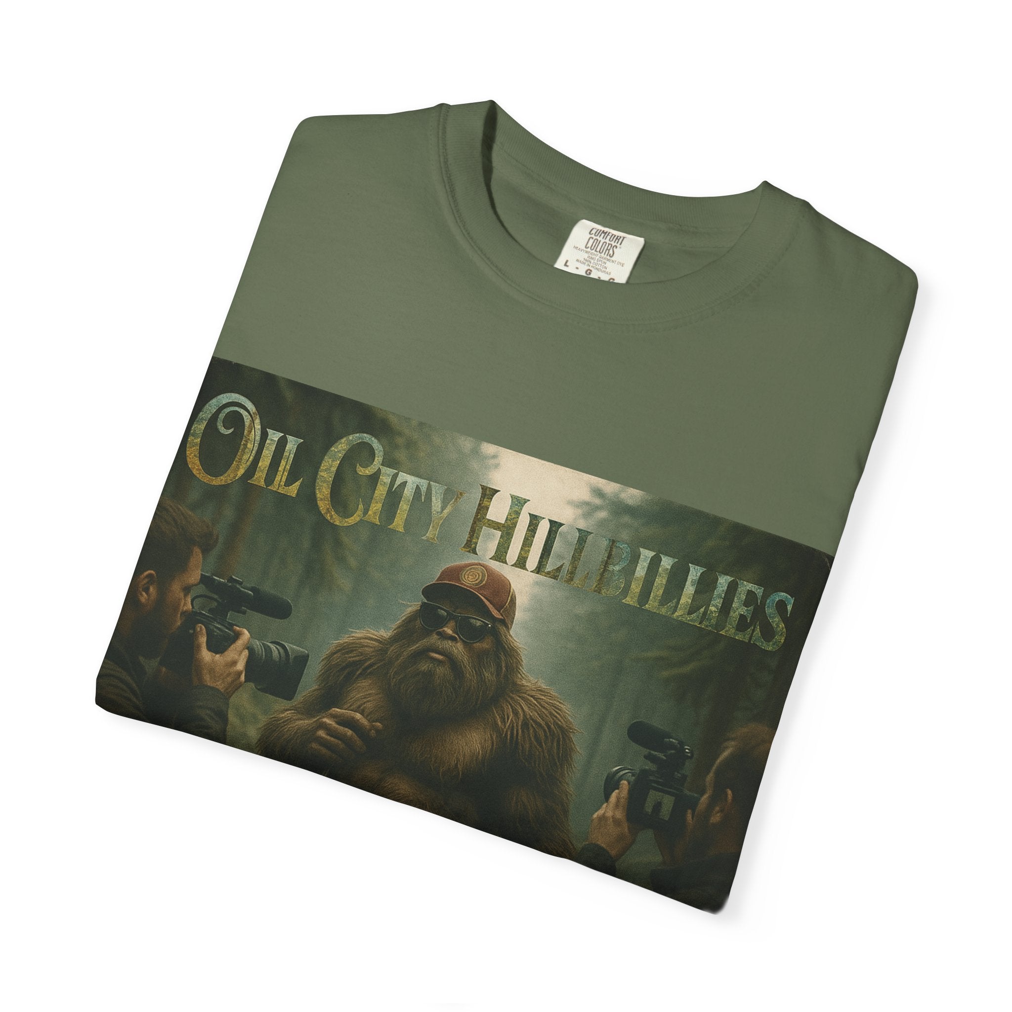 Oil City Hillbillies Unisex T-Shirt, Vintage Style Tee, Bigfoot Humor, Casual Wear, Gift for Nature Lovers, Fun Weekend Shirt