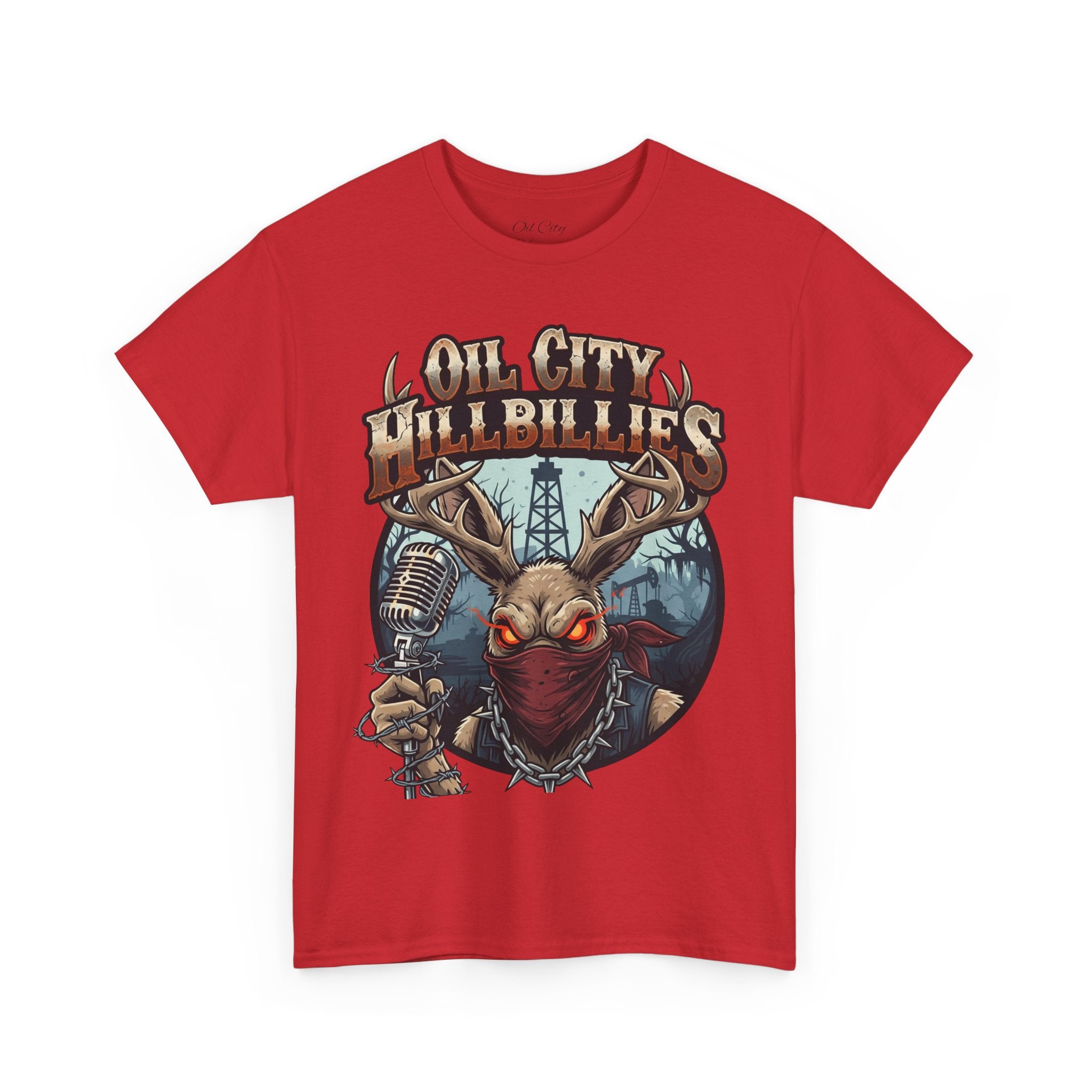 Oil City Hillbillies Unisex Heavy Cotton Tee | Vintage Graphic Tee, Music Festival Shirt, Country Style Apparel, Gift for Him, Casual Wear