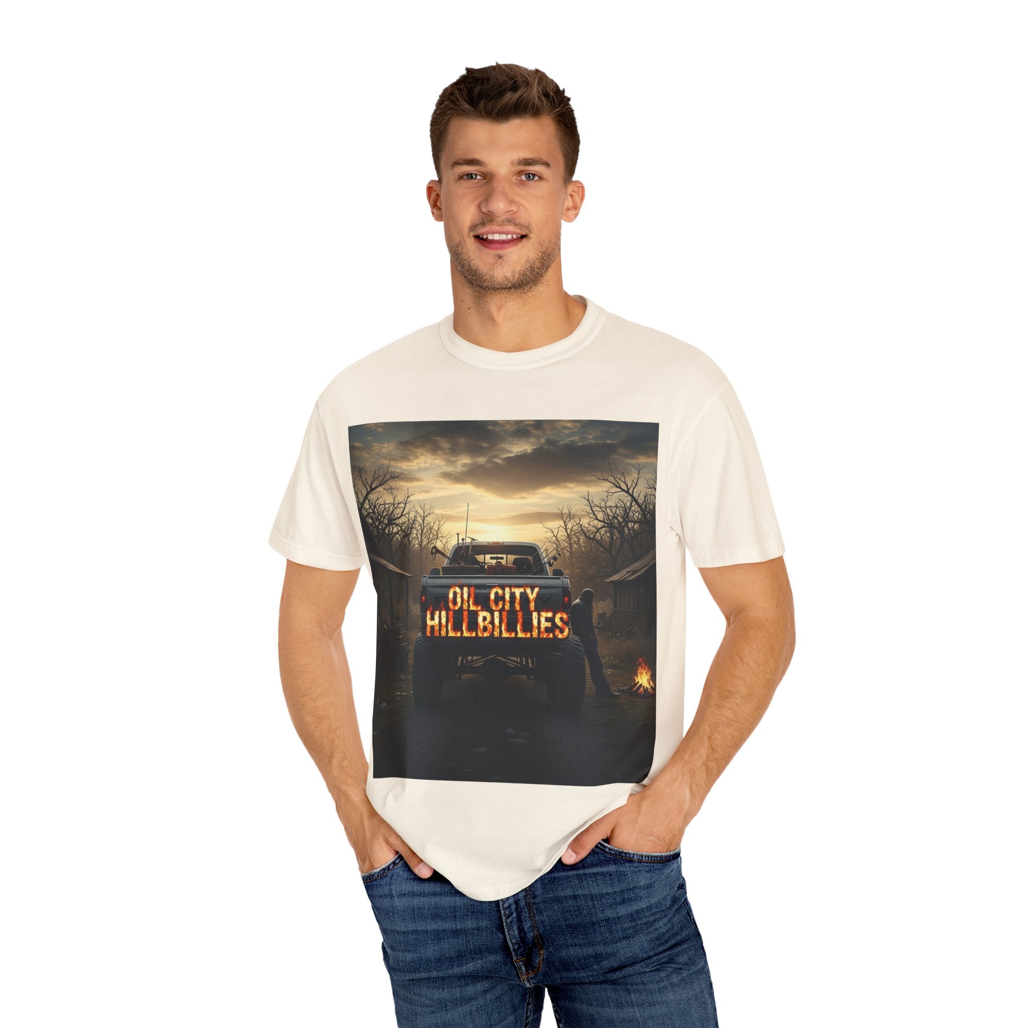 Oil City Hillbillies T-Shirt, Unisex Garment-Dyed Tee, Casual Wear, Outdoor Adventure, Gift for Country Lovers, Vintage Style
