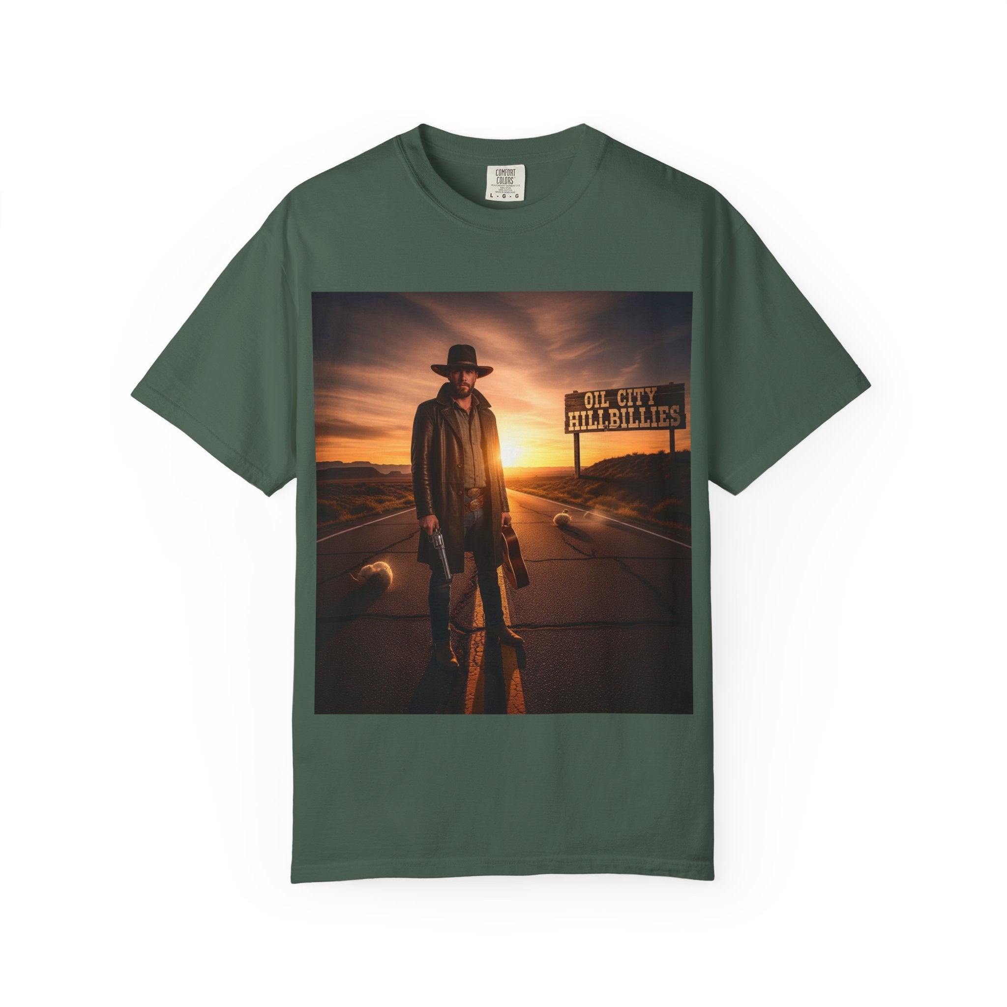 OCH Sunset Cowboy Graphic T-Shirt – Western Style Tee, Gift for Outlaw Country Fans, Casual Wear, Adventure Apparel, Unisex Fashion