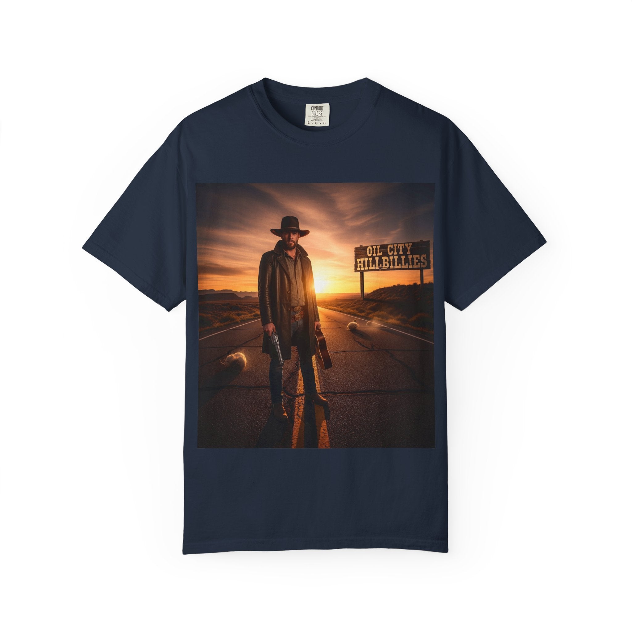 OCH Sunset Cowboy Graphic T-Shirt – Western Style Tee, Gift for Outlaw Country Fans, Casual Wear, Adventure Apparel, Unisex Fashion