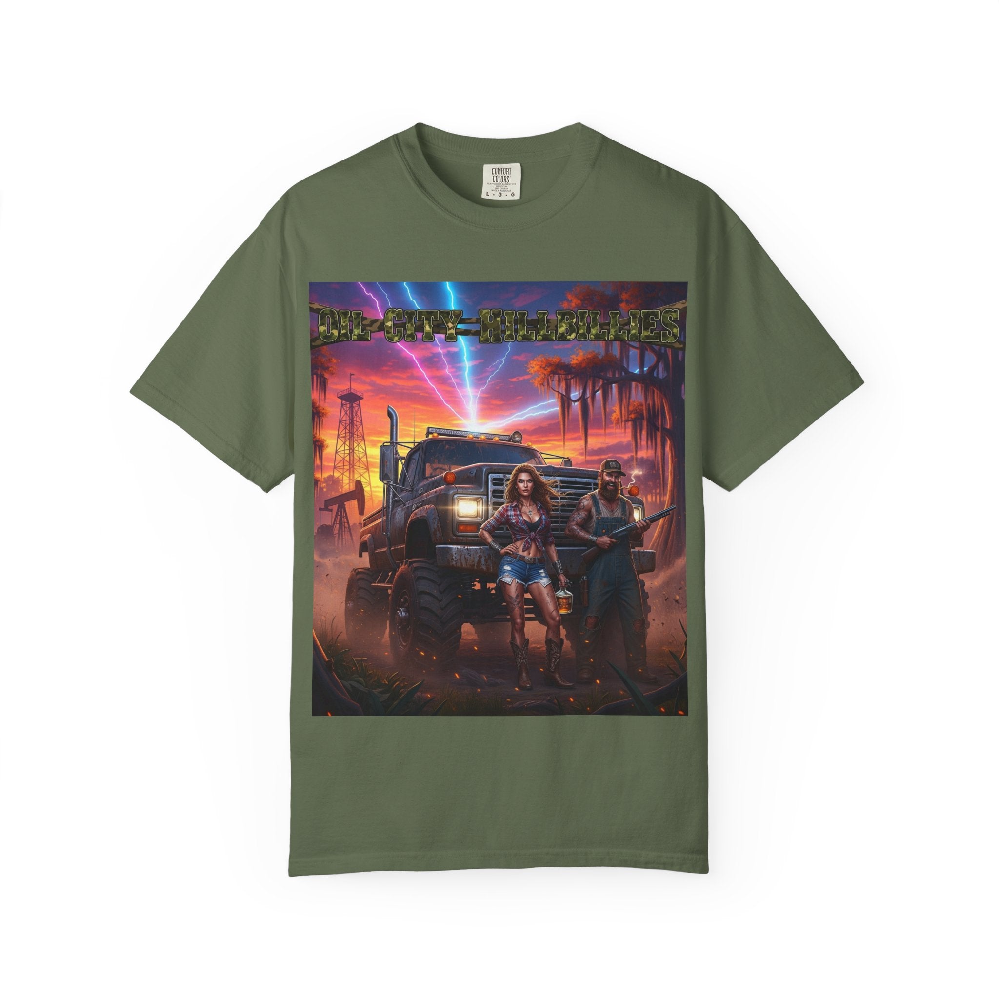 Oil City Hillbillies Adventurous Graphic T-Shirt – Fun Gift for Outdoor Lovers, Summer Vibes, Unisex Casual Wear, Adventure Shirt, Retro Band Tee
