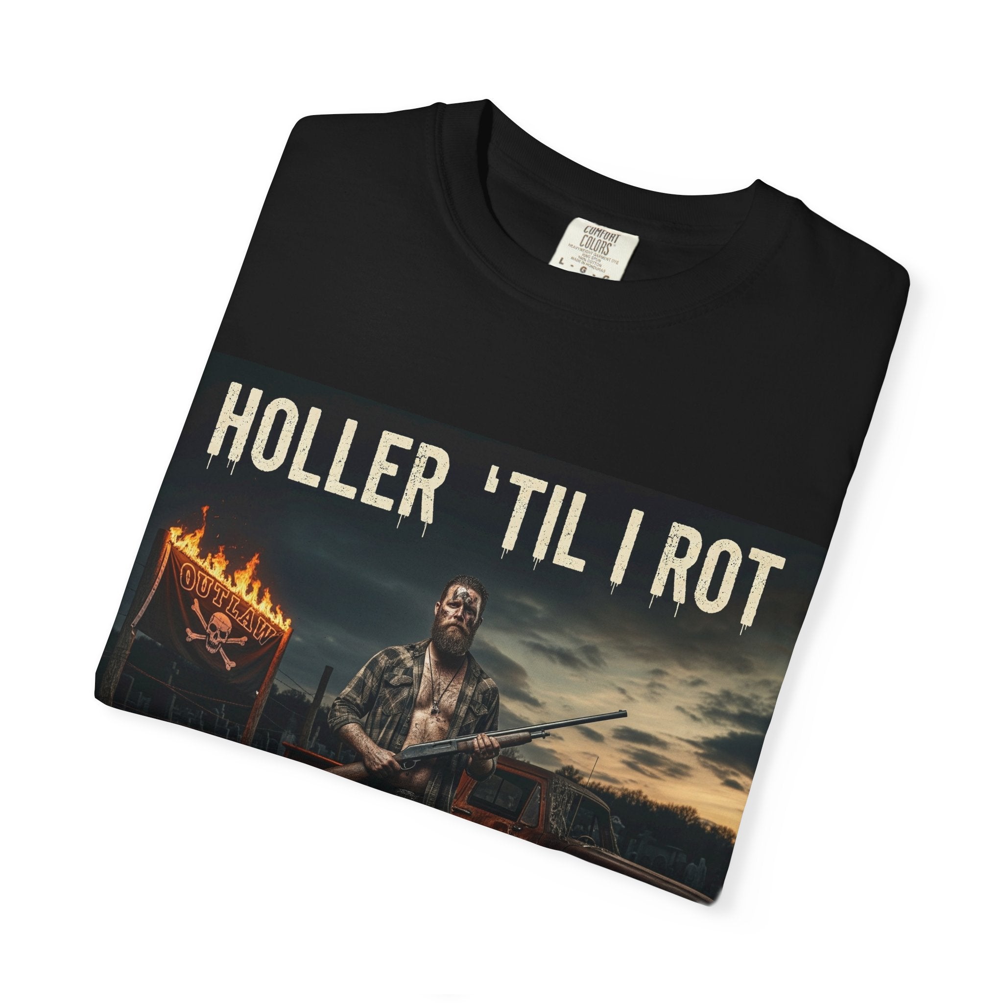 Unisex Graphic Tee - Holler 'Til I Rot, Oil City Hillbillies, Casual Wear, Music Fans, Vintage Style, Great Gift