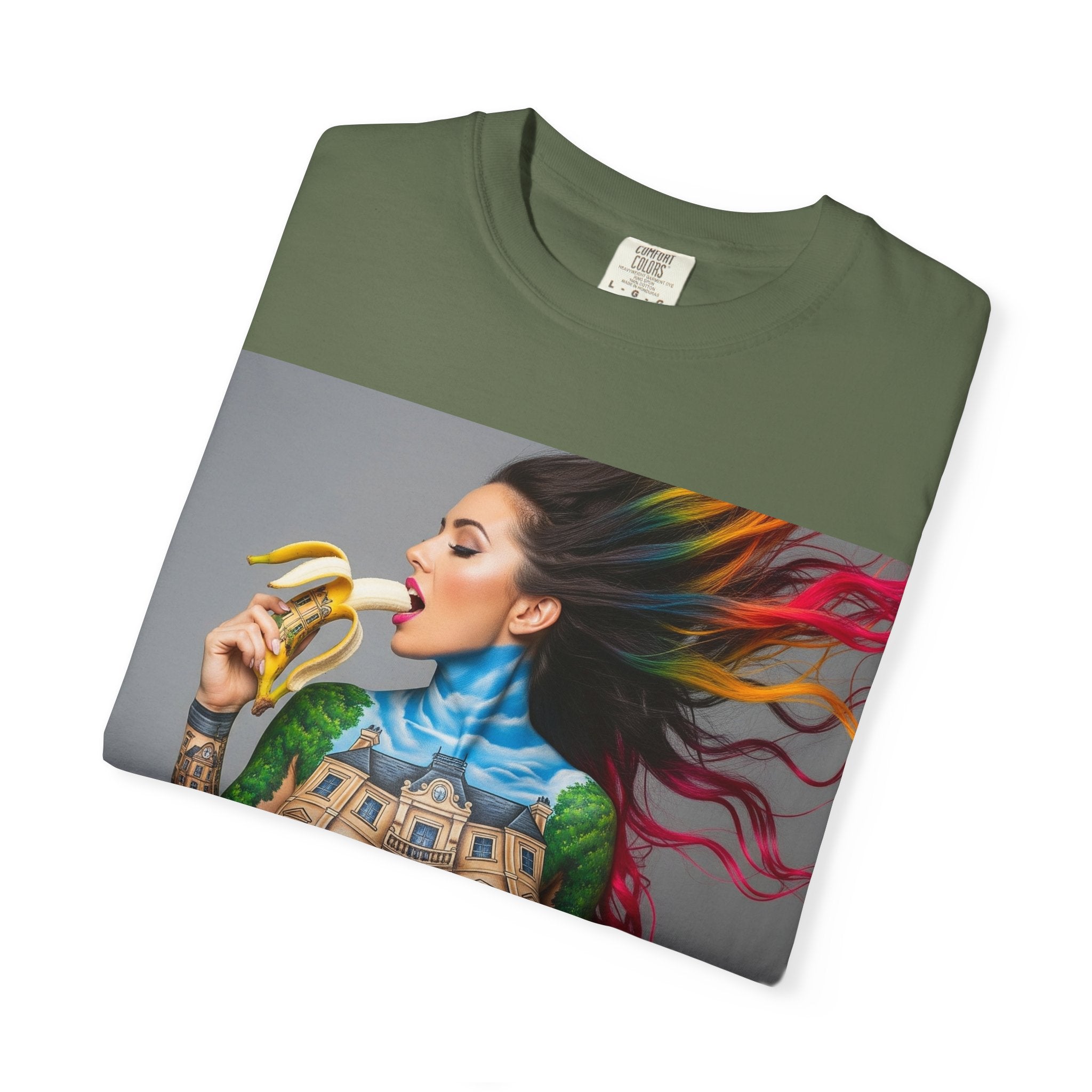 Vibrant Art Tee, Unisex Garment-Dyed T-shirt, Bohemian Style Shirt, Unique Gift, Festival Wear, Artistic Apparel