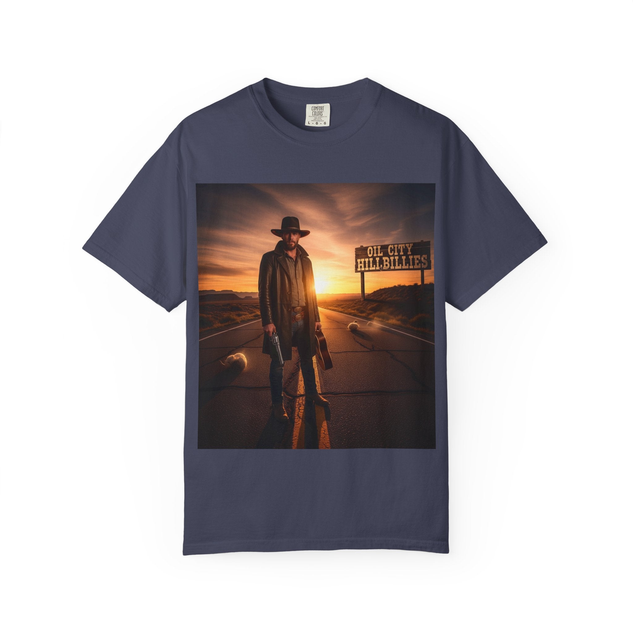 OCH Sunset Cowboy Graphic T-Shirt – Western Style Tee, Gift for Outlaw Country Fans, Casual Wear, Adventure Apparel, Unisex Fashion