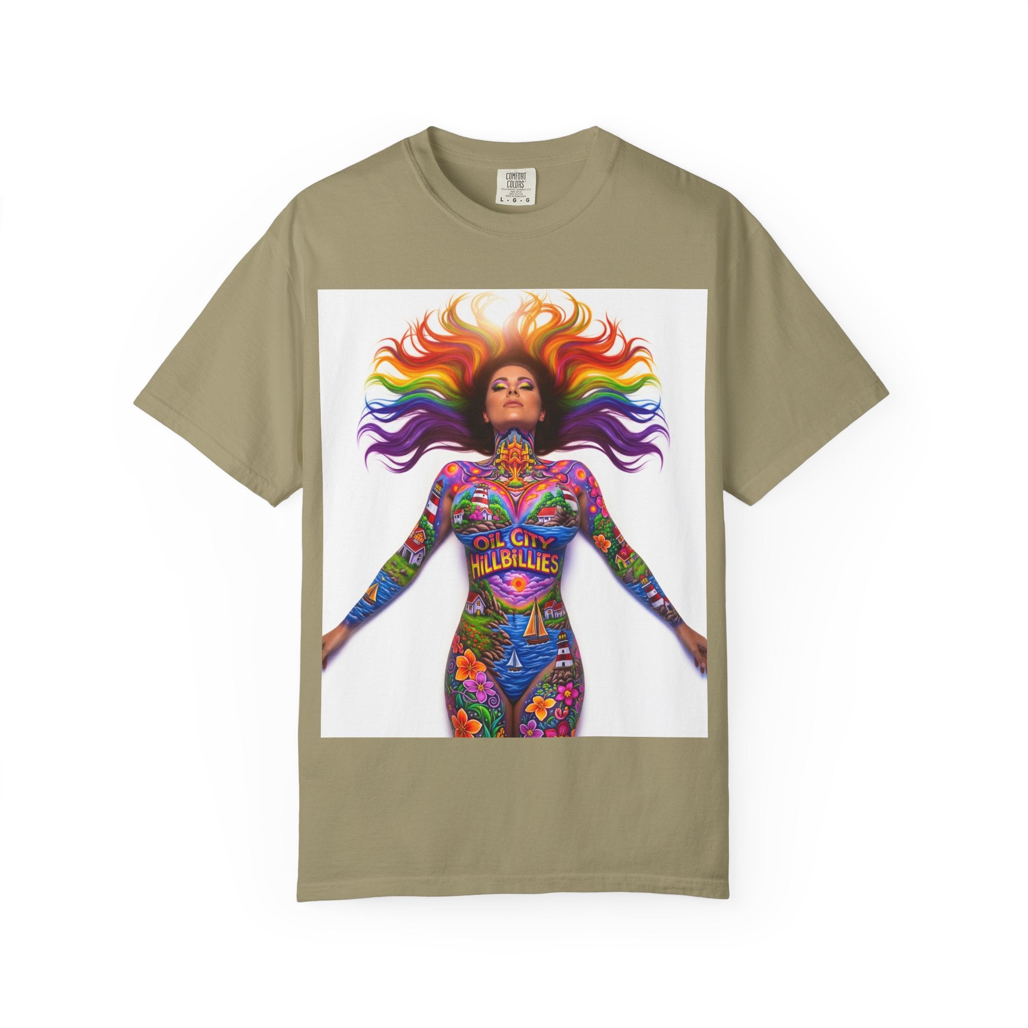 Oil City Hillbillies Full Body Art – Colorful Empowerment T-Shirt, Vibrant Art Tee, Unisex Graphic Shirt, Festival Wear, Pride Apparel, Gift for Artists