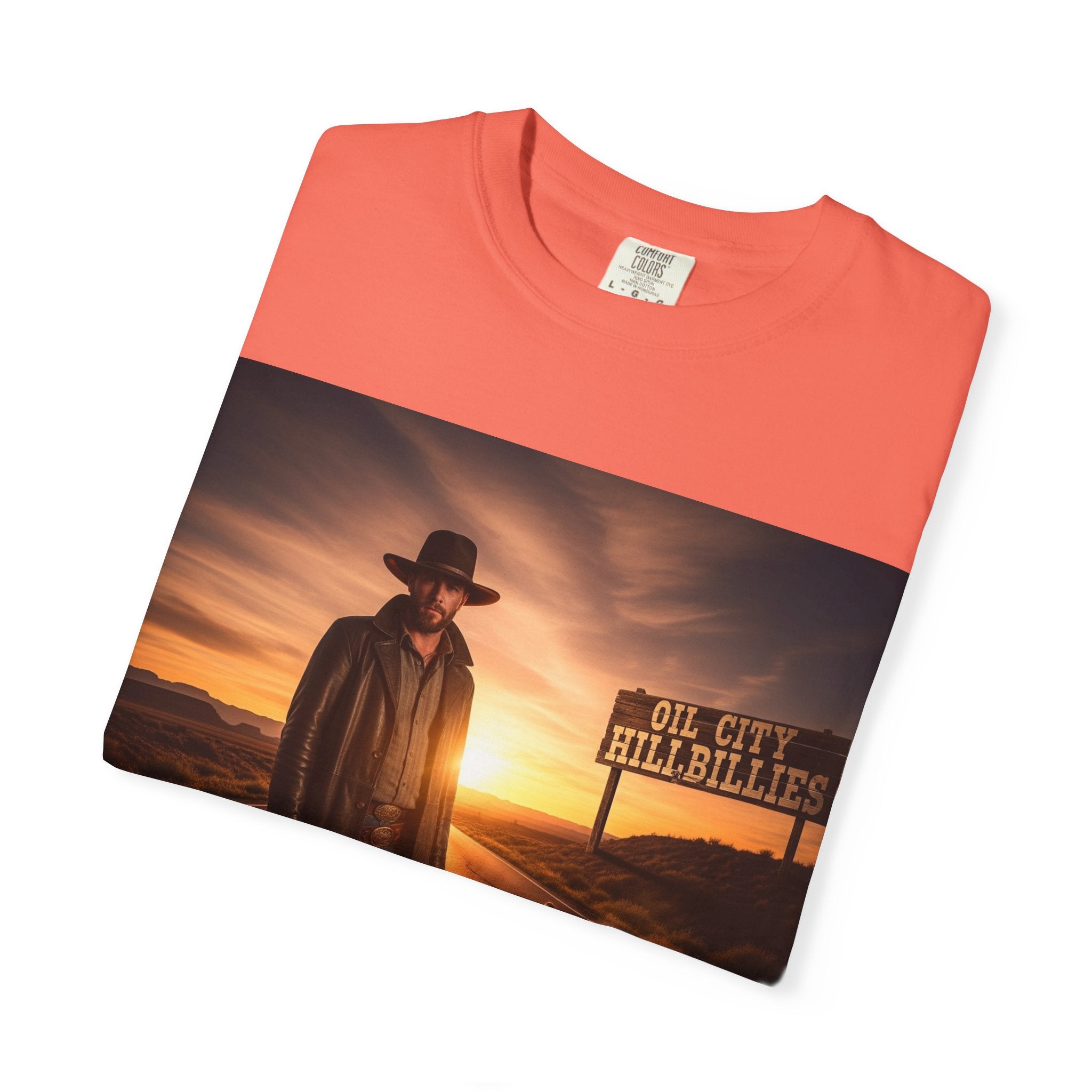 OCH Sunset Cowboy Graphic T-Shirt – Western Style Tee, Gift for Outlaw Country Fans, Casual Wear, Adventure Apparel, Unisex Fashion