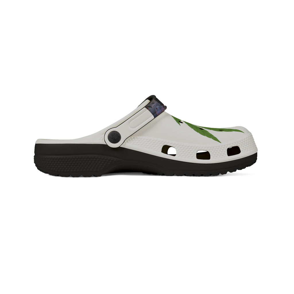 "OC Hillbillies Blaze Trail Clogs - Official Swag with Marijuana Leaf Design"
