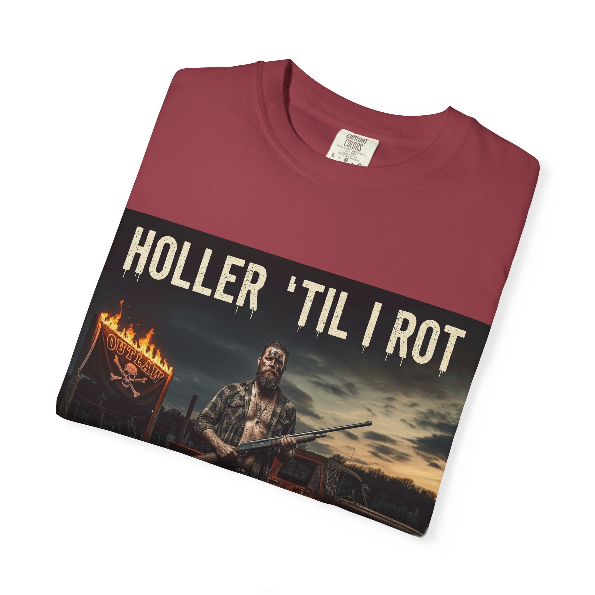 Unisex Graphic Tee - Holler 'Til I Rot, Oil City Hillbillies, Casual Wear, Music Fans, Vintage Style, Great Gift