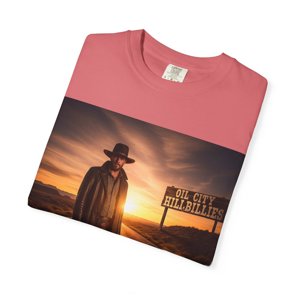 OCH Sunset Cowboy Graphic T-Shirt – Western Style Tee, Gift for Outlaw Country Fans, Casual Wear, Adventure Apparel, Unisex Fashion