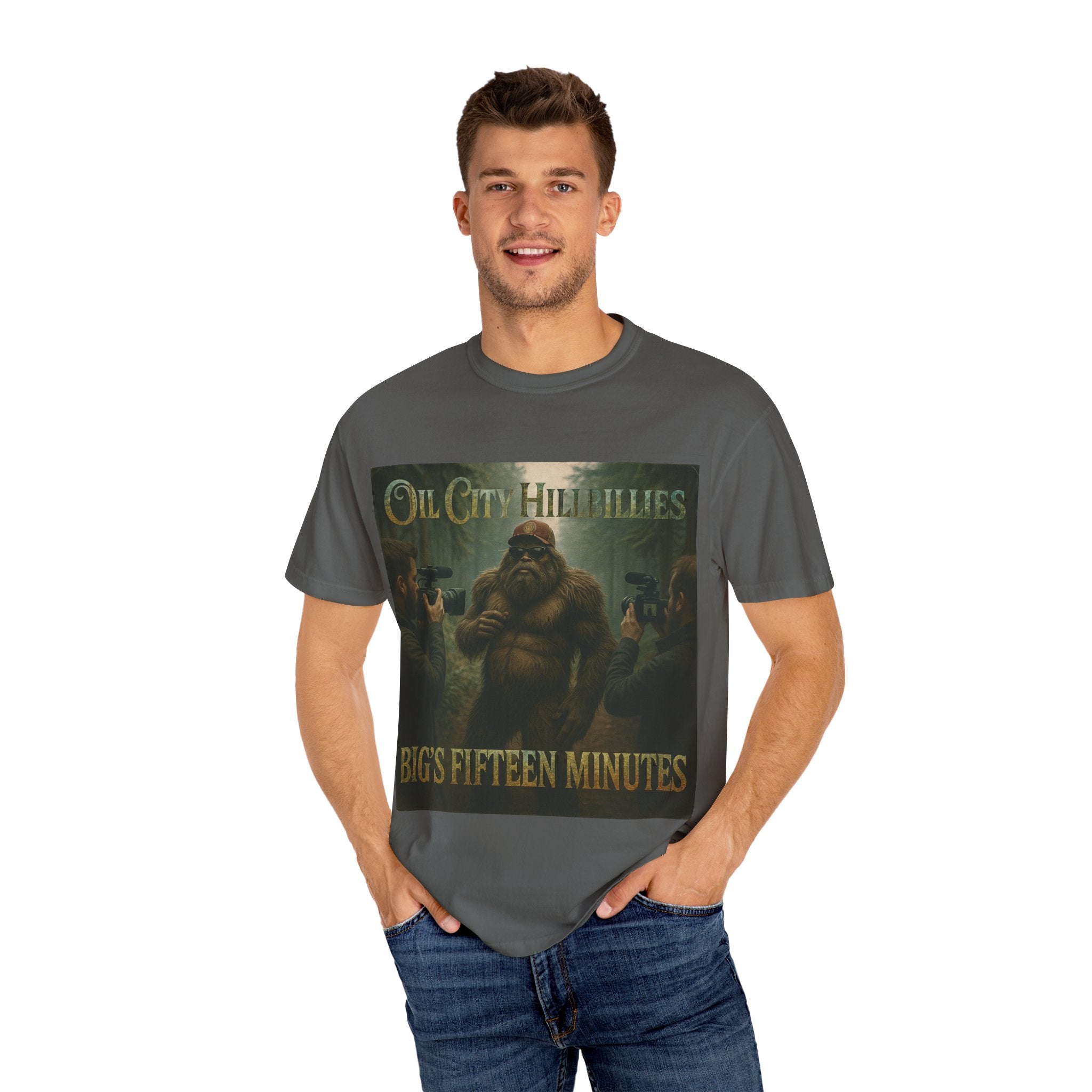 Oil City Hillbillies Unisex T-Shirt, Vintage Style Tee, Bigfoot Humor, Casual Wear, Gift for Nature Lovers, Fun Weekend Shirt