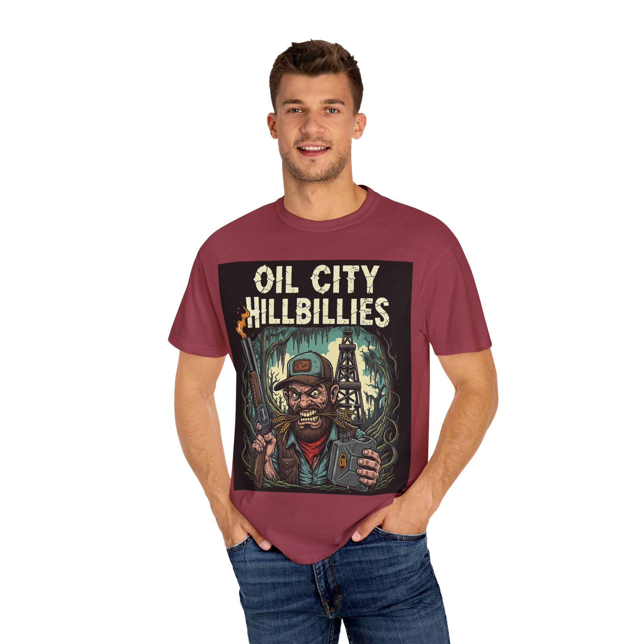 Oil City Hillbillies Unisex T-Shirt – Vintage Graphic Tee, Funny Gift, Casual Wear, Festive Party Shirt, 90s Nostalgia Style