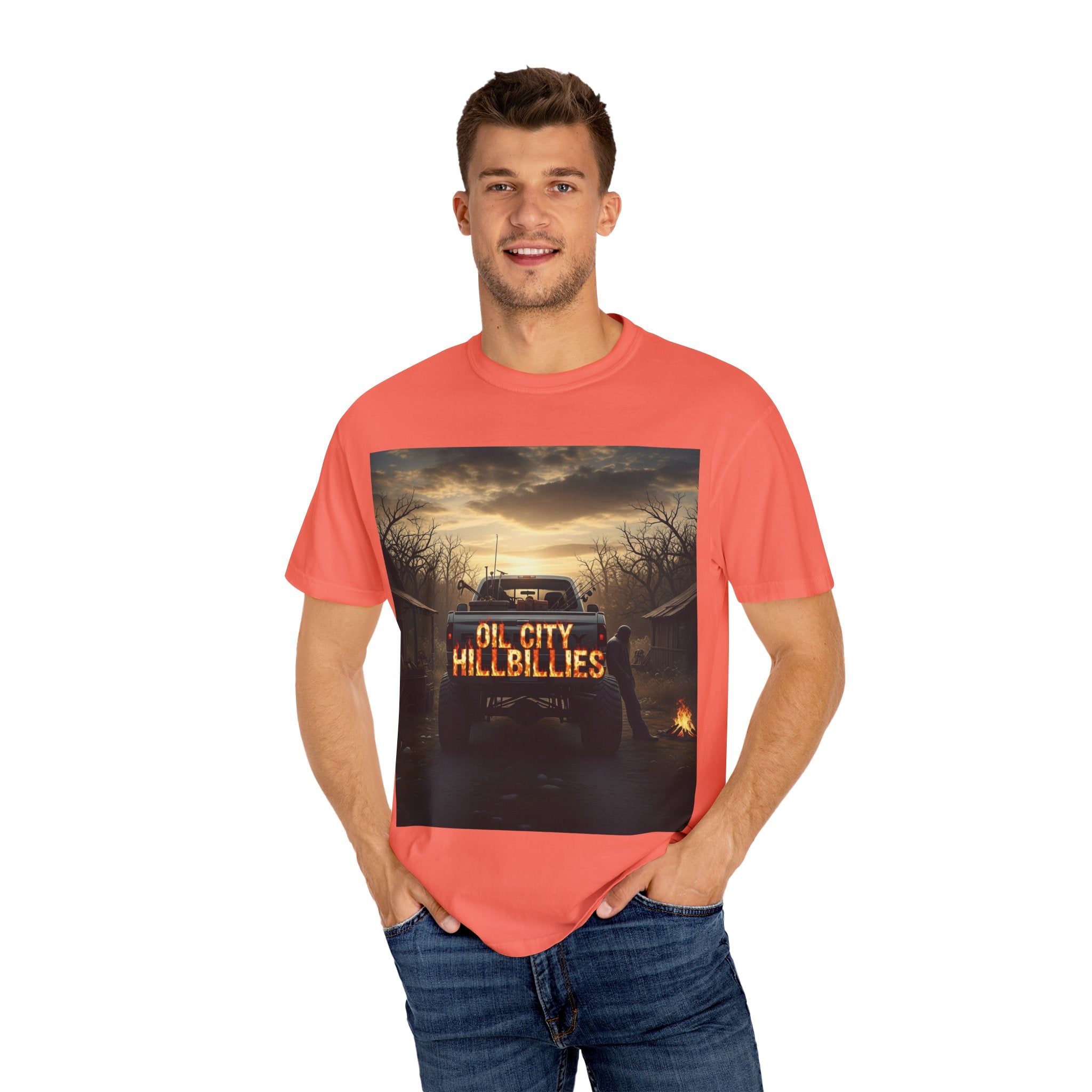 Oil City Hillbillies T-Shirt, Unisex Garment-Dyed Tee, Casual Wear, Outdoor Adventure, Gift for Country Lovers, Vintage Style