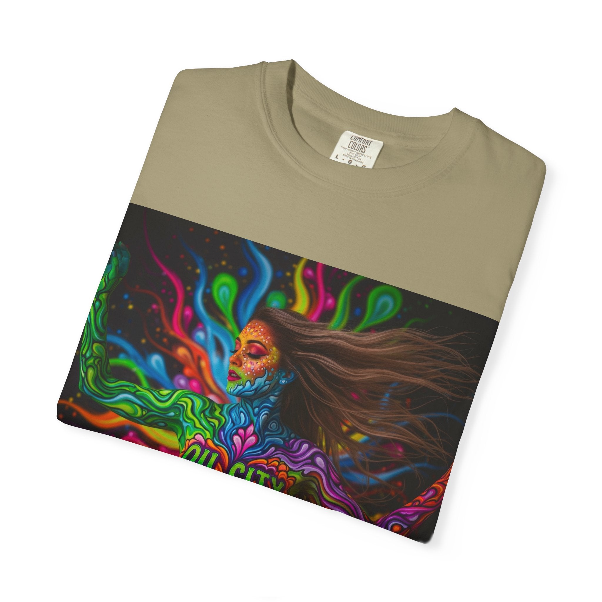Garment-Dyed Oil City Hillbillies Tee Inspired by Southern Roots and Backwoods Culture, Bohemian T-shirt for Music Festivals, Artistic Outlaw Fashion Statement, Perfect Gift for Fans