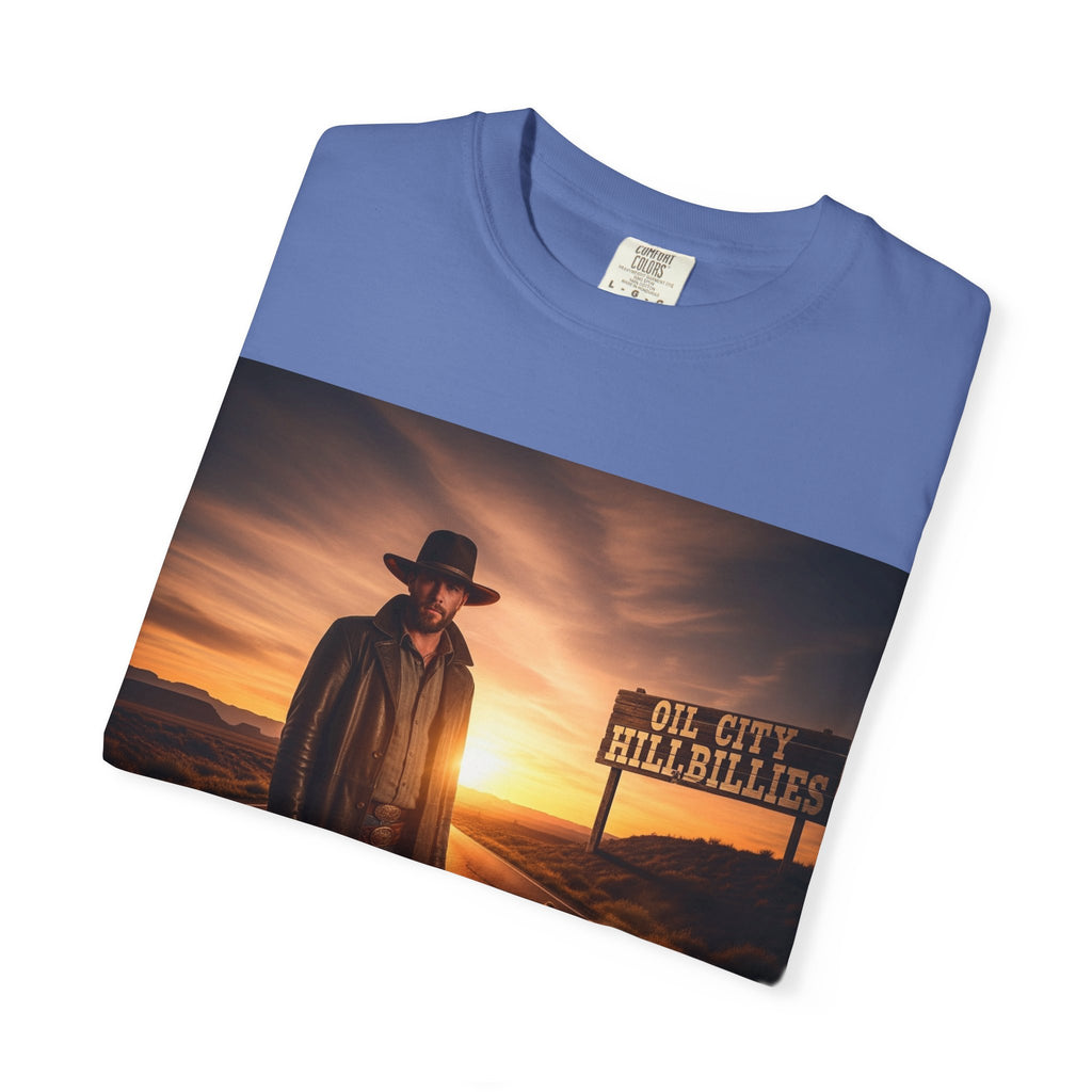 OCH Sunset Cowboy Graphic T-Shirt – Western Style Tee, Gift for Outlaw Country Fans, Casual Wear, Adventure Apparel, Unisex Fashion