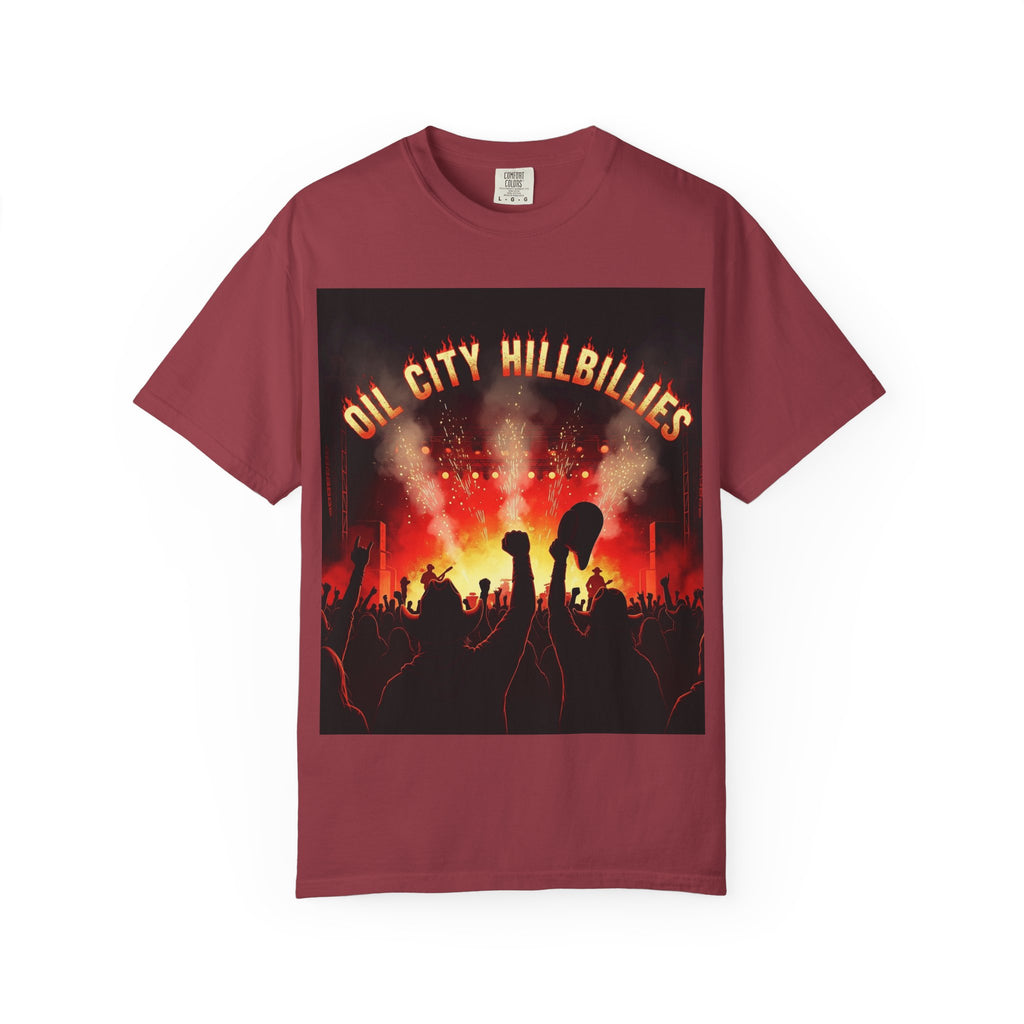 Oil City Hillbillies Concert Tee – Unisex Garment-Dyed T-Shirt, Music Festival Shirt, Country Music Lover Gift, Retro Graphic Band Tee, Southern Outlaw Merch